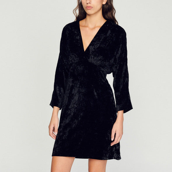 Robe courte en velours frappé Sandro seconde main