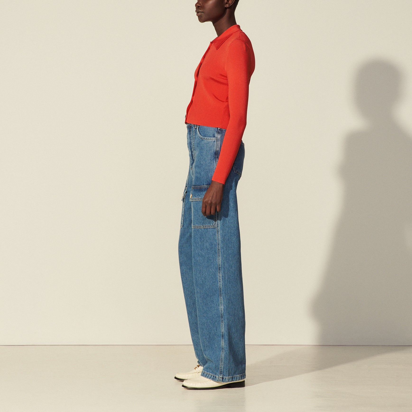 Cardigan court à col Chemise Sandro seconde main