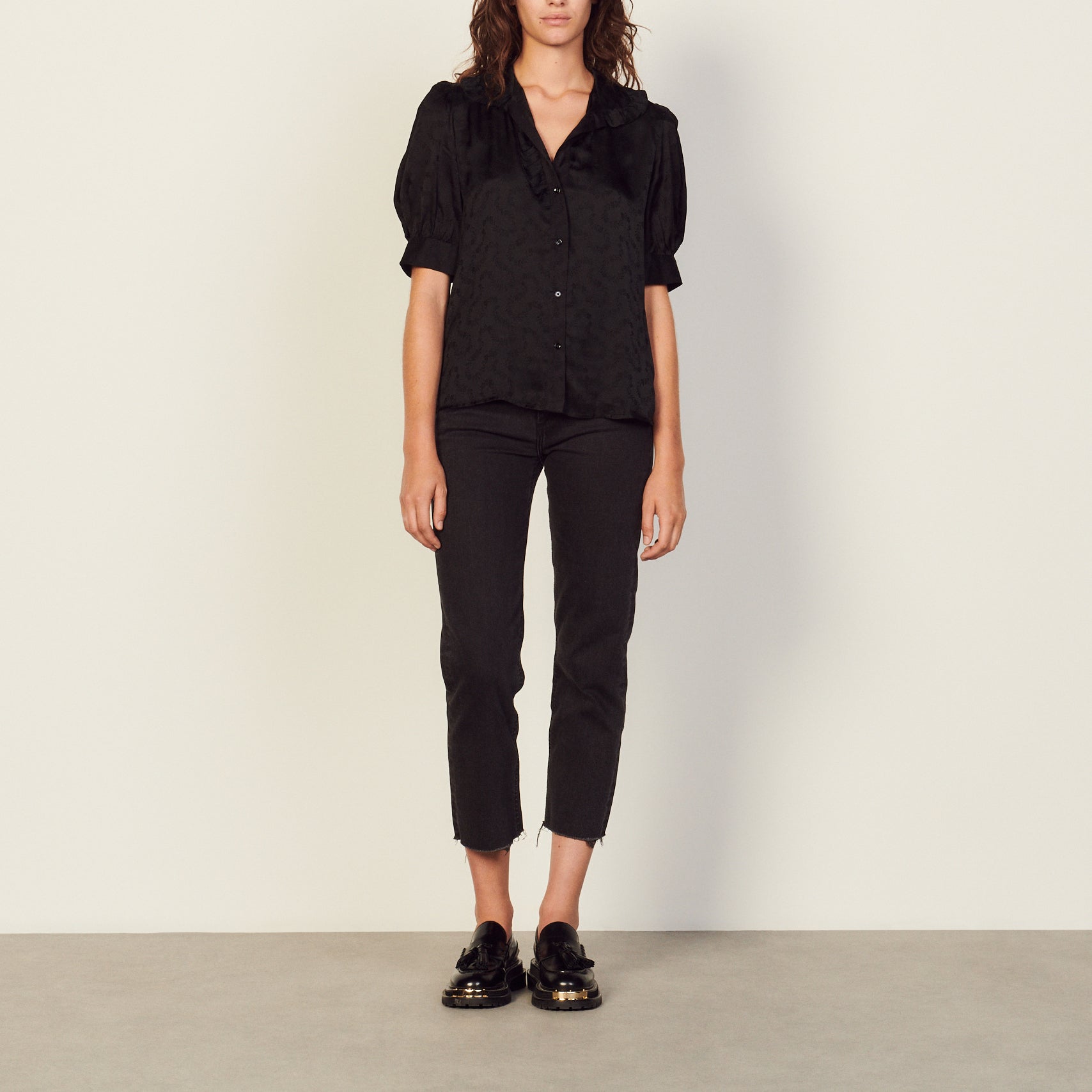 Chemise fluide en jacquard fantaisie Sandro seconde main