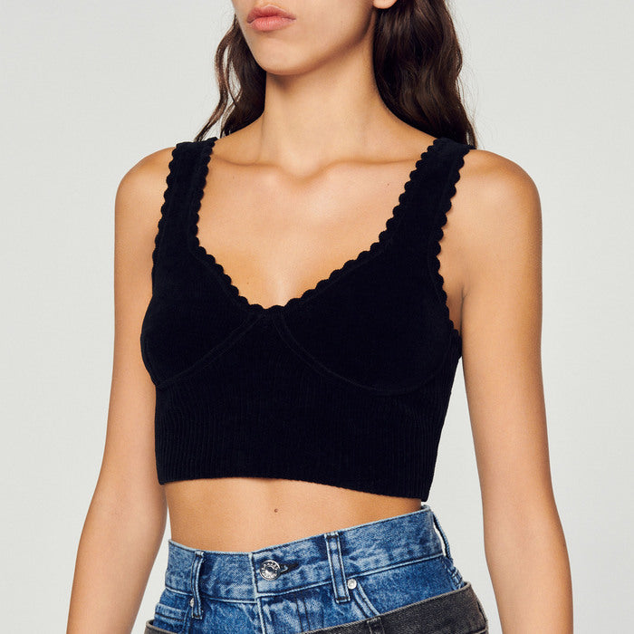 Brassière en Maille velours Sandro seconde main