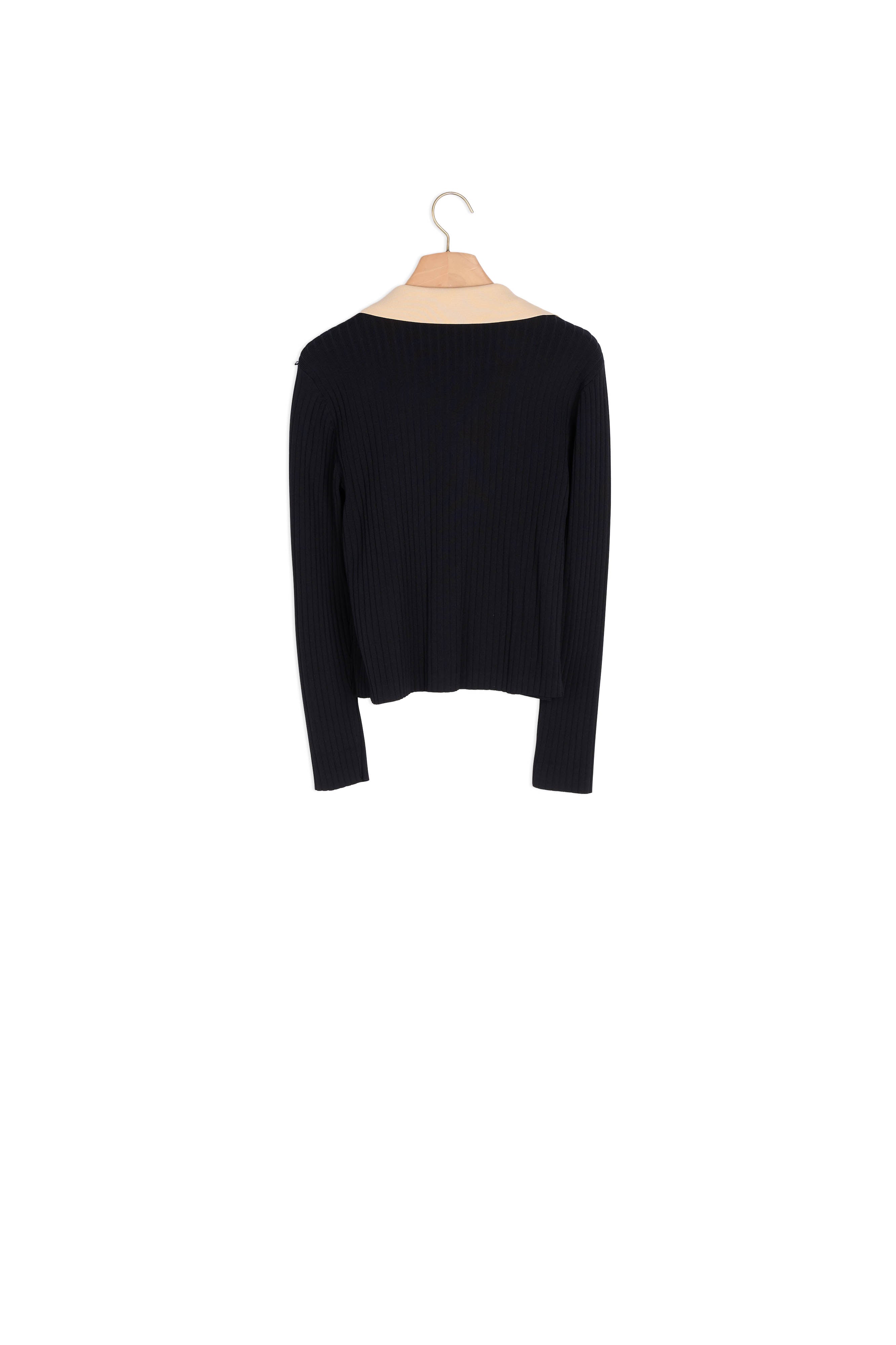 Cardigan court au col contrasté Sandro seconde main