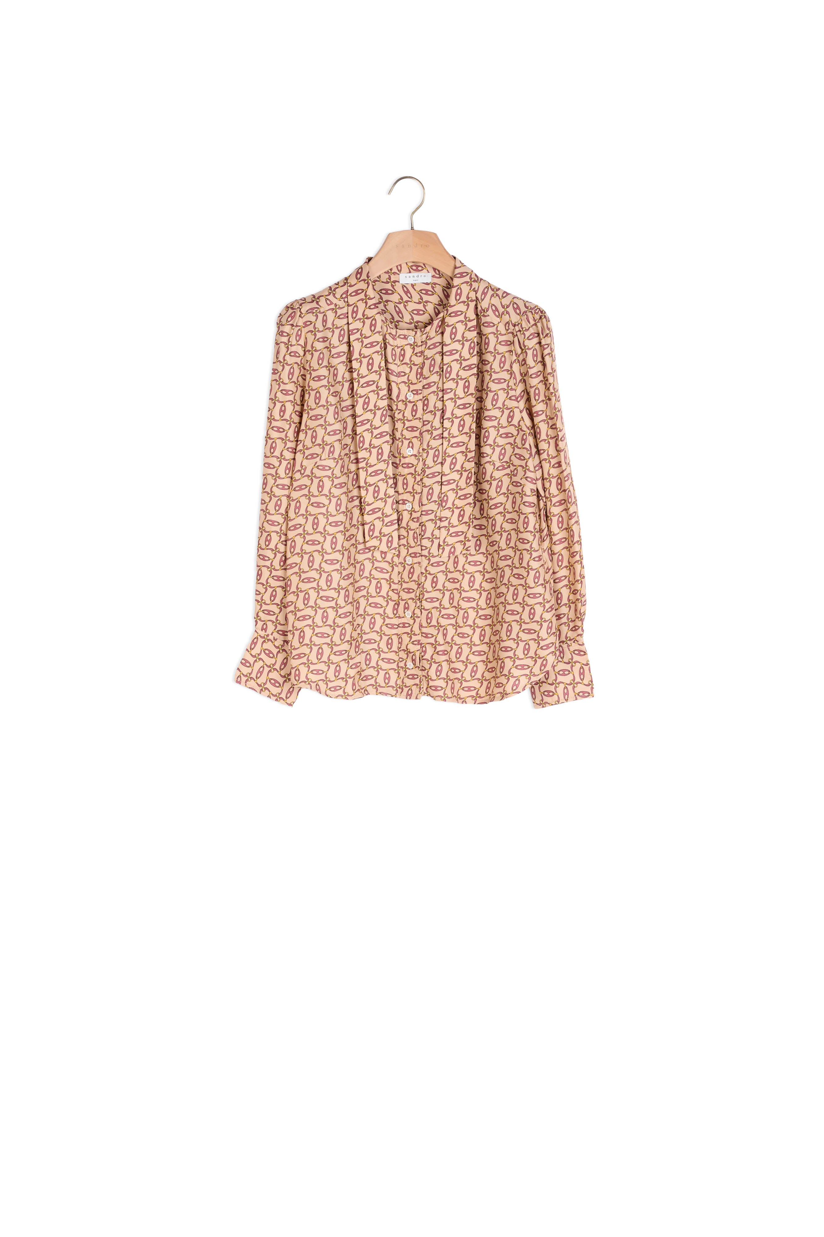 Chemise imprimée avec col cravate Sandro seconde main