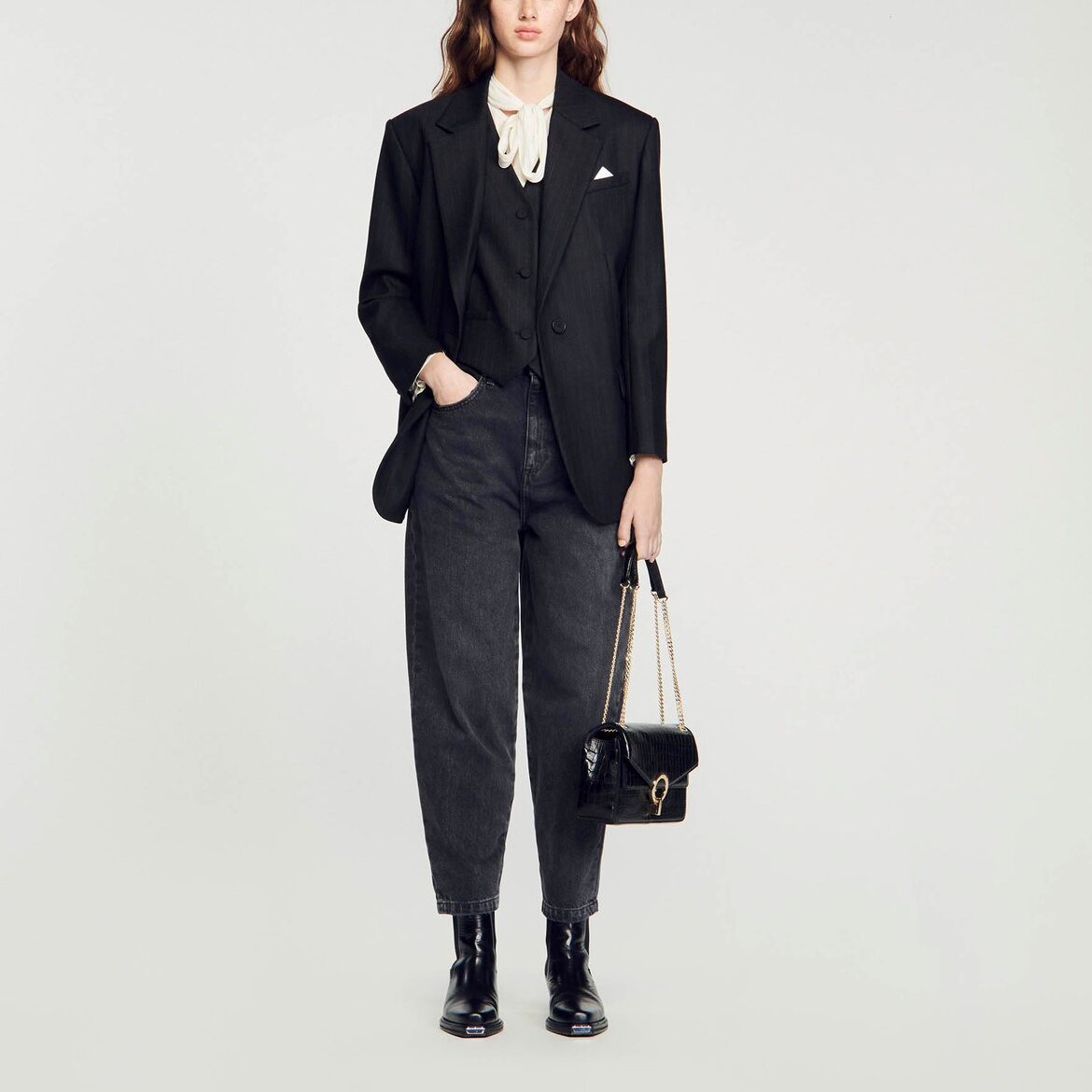 Jean large effiloché Sandro seconde main