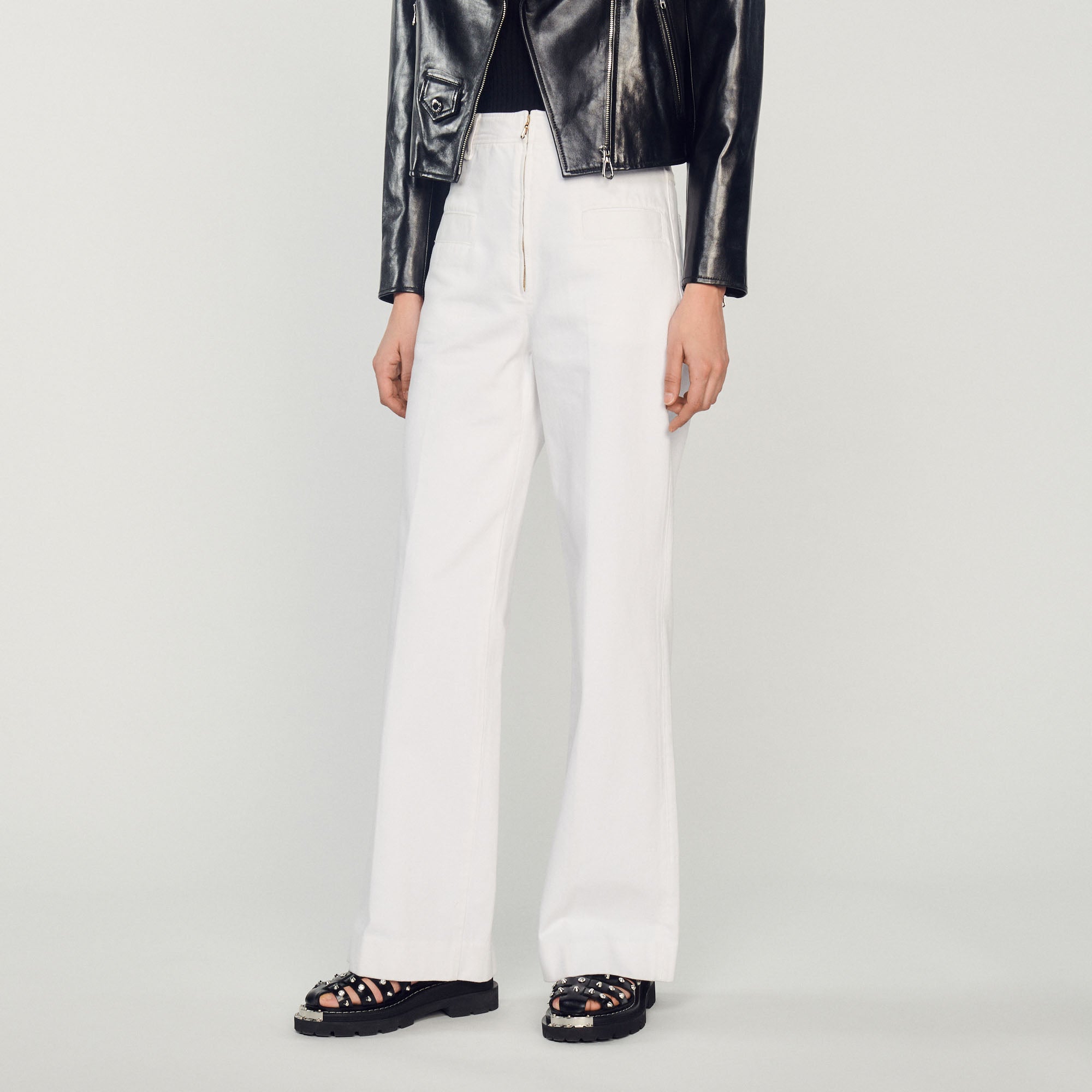 Pantalon large en toile Sandro seconde main