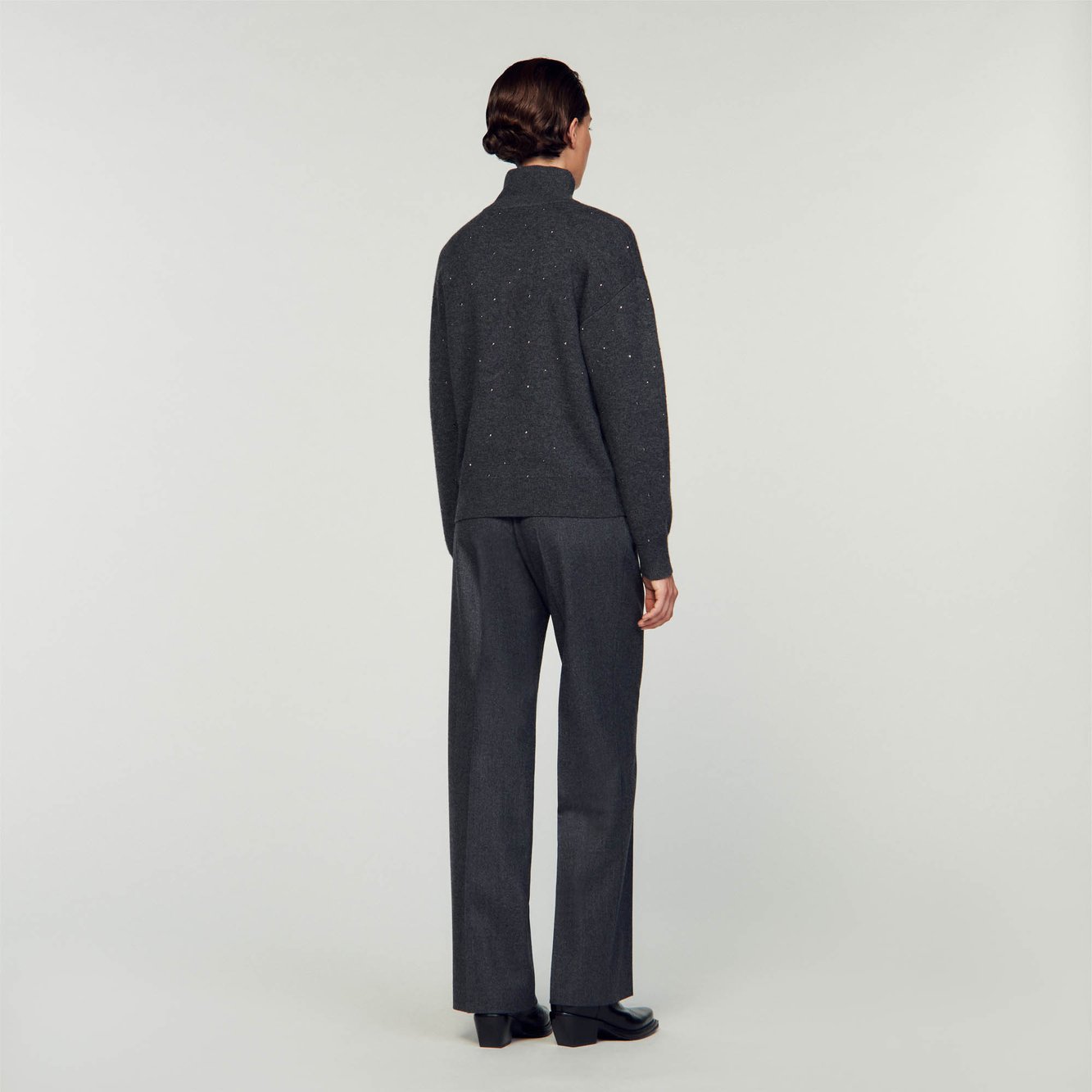 Pull Gris Foncé Sandro seconde main