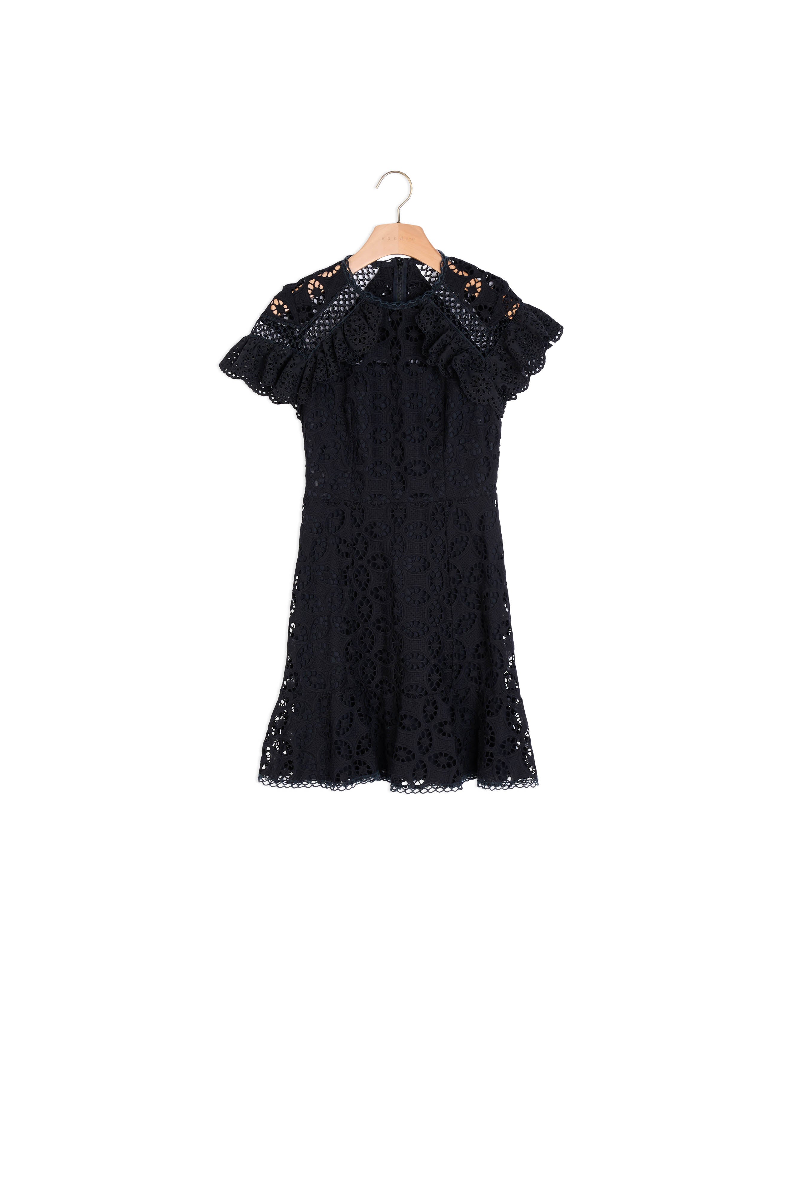 Robe en dentelle à volant Sandro seconde main