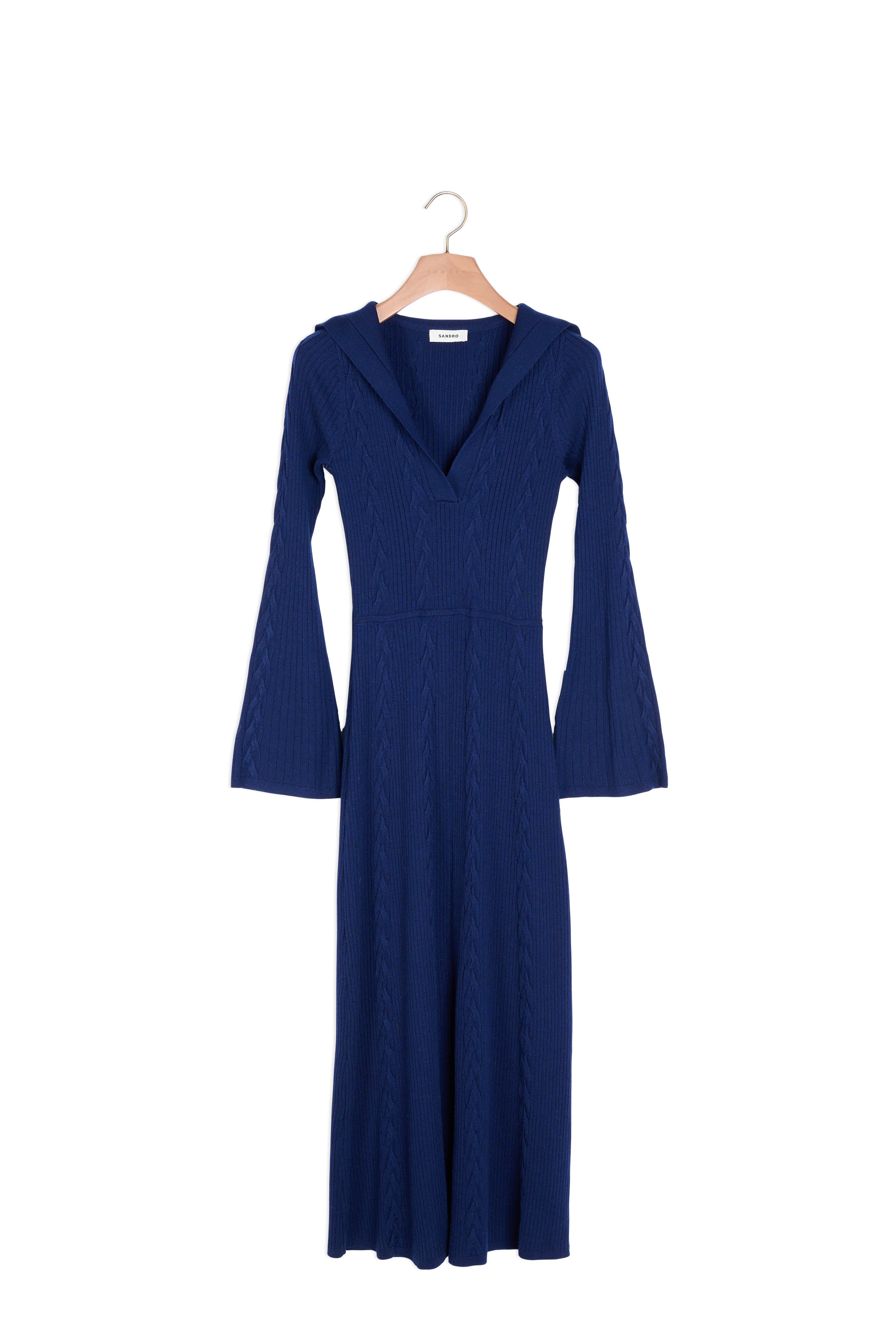 Robe longue à col vareuse Sandro seconde main