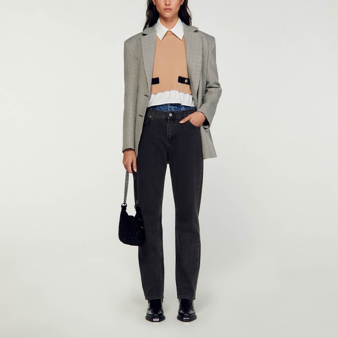 Pull court en laine et cachemire Sandro seconde main