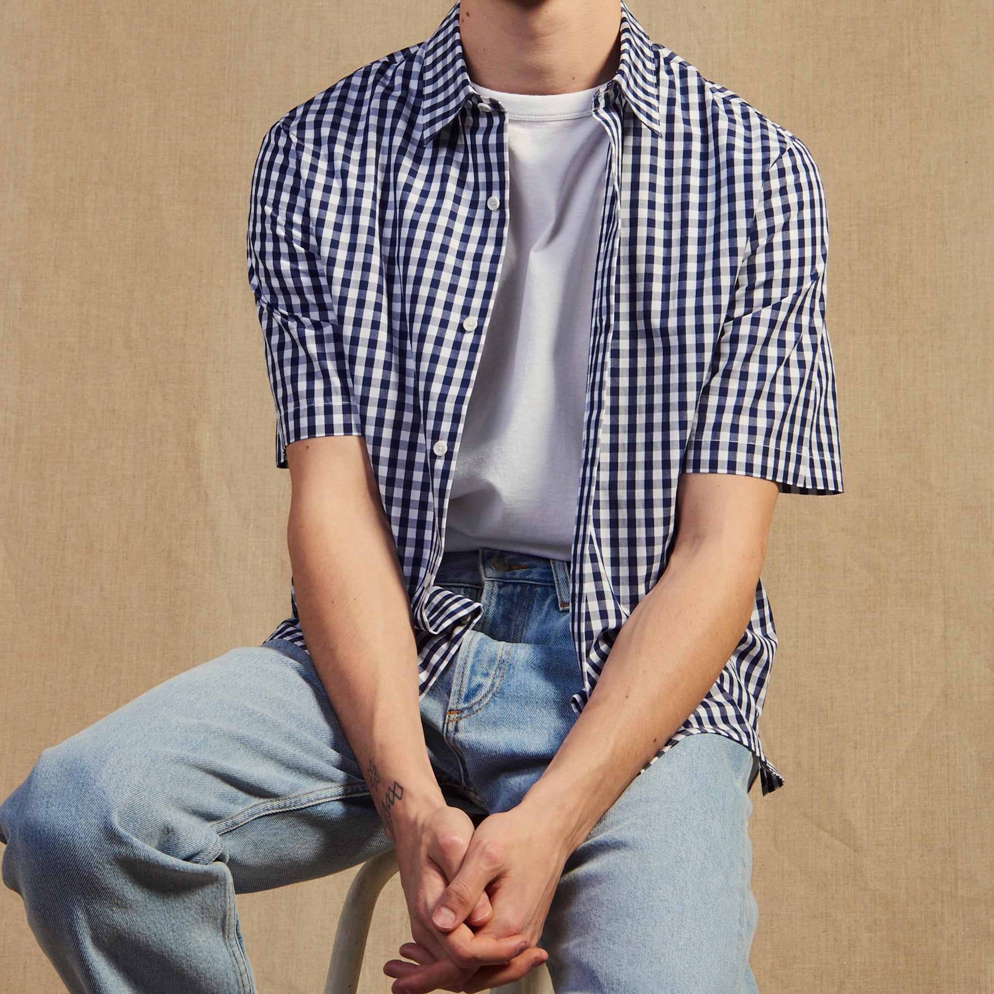 Chemise vichy en tissus Japonais Sandro seconde main