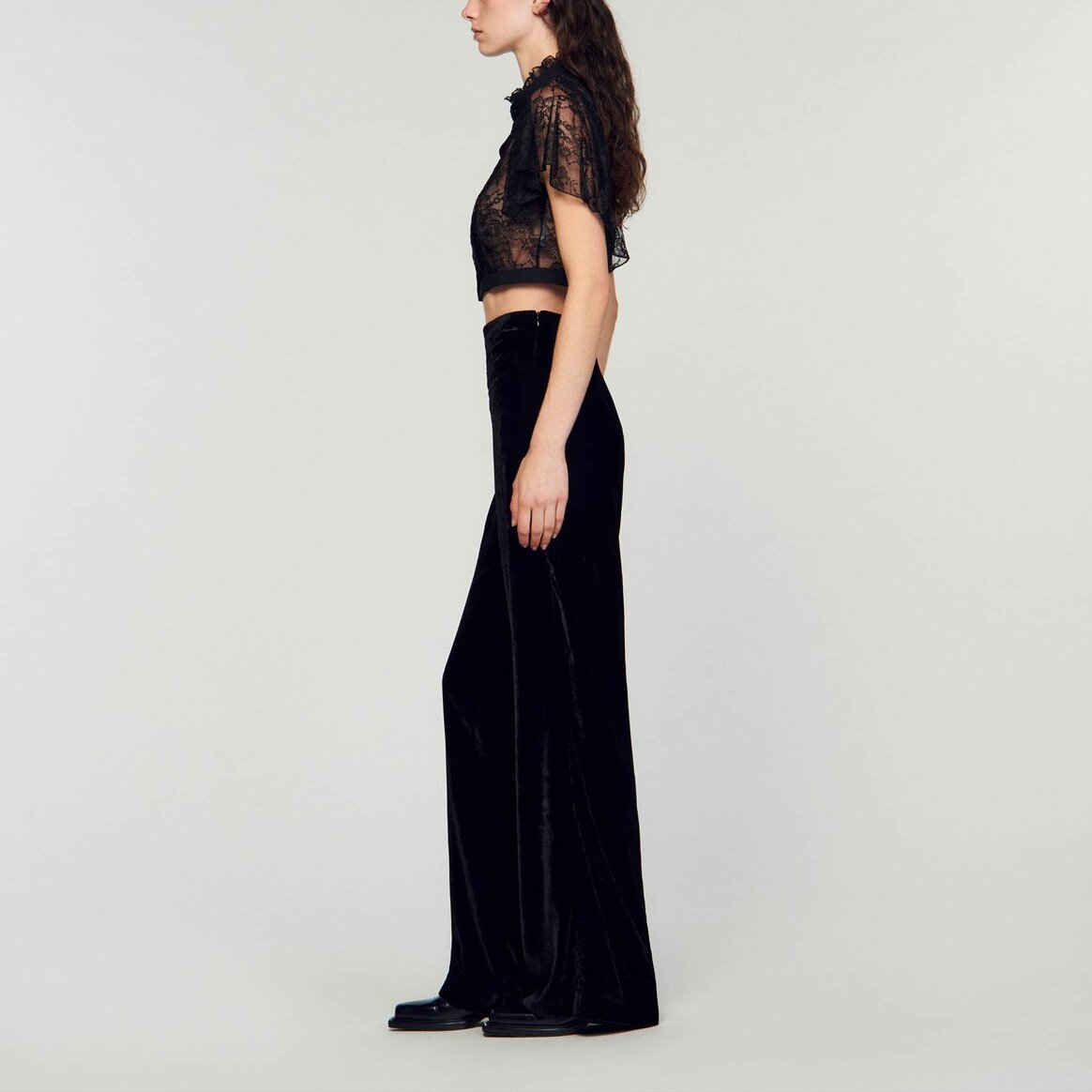 Pantalon large en velours Sandro seconde main