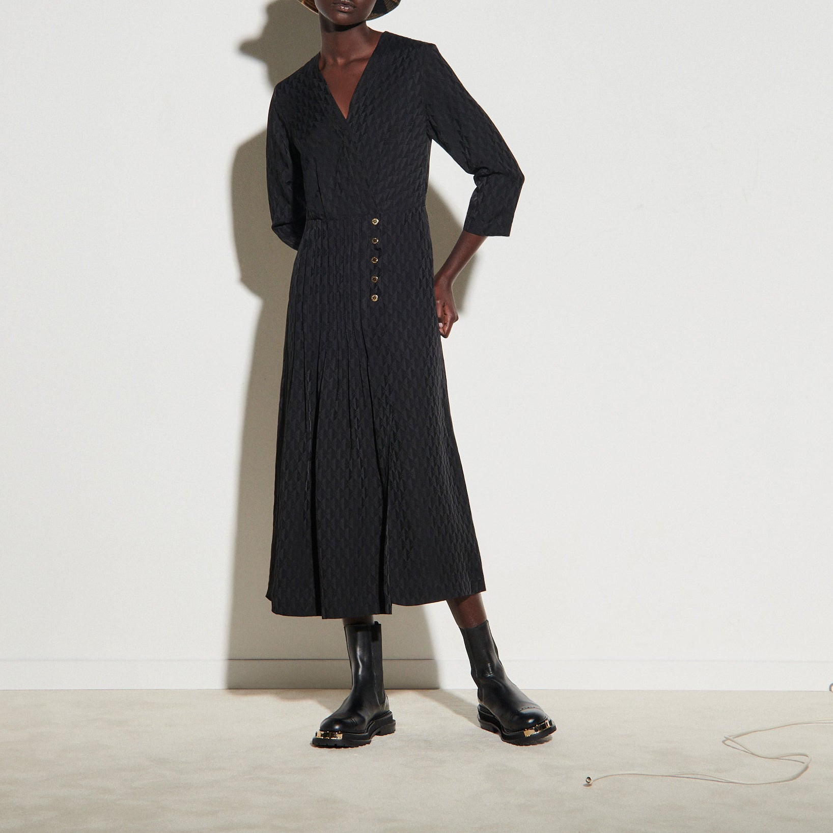 Robe longue jacquard et pressions Sandro seconde main