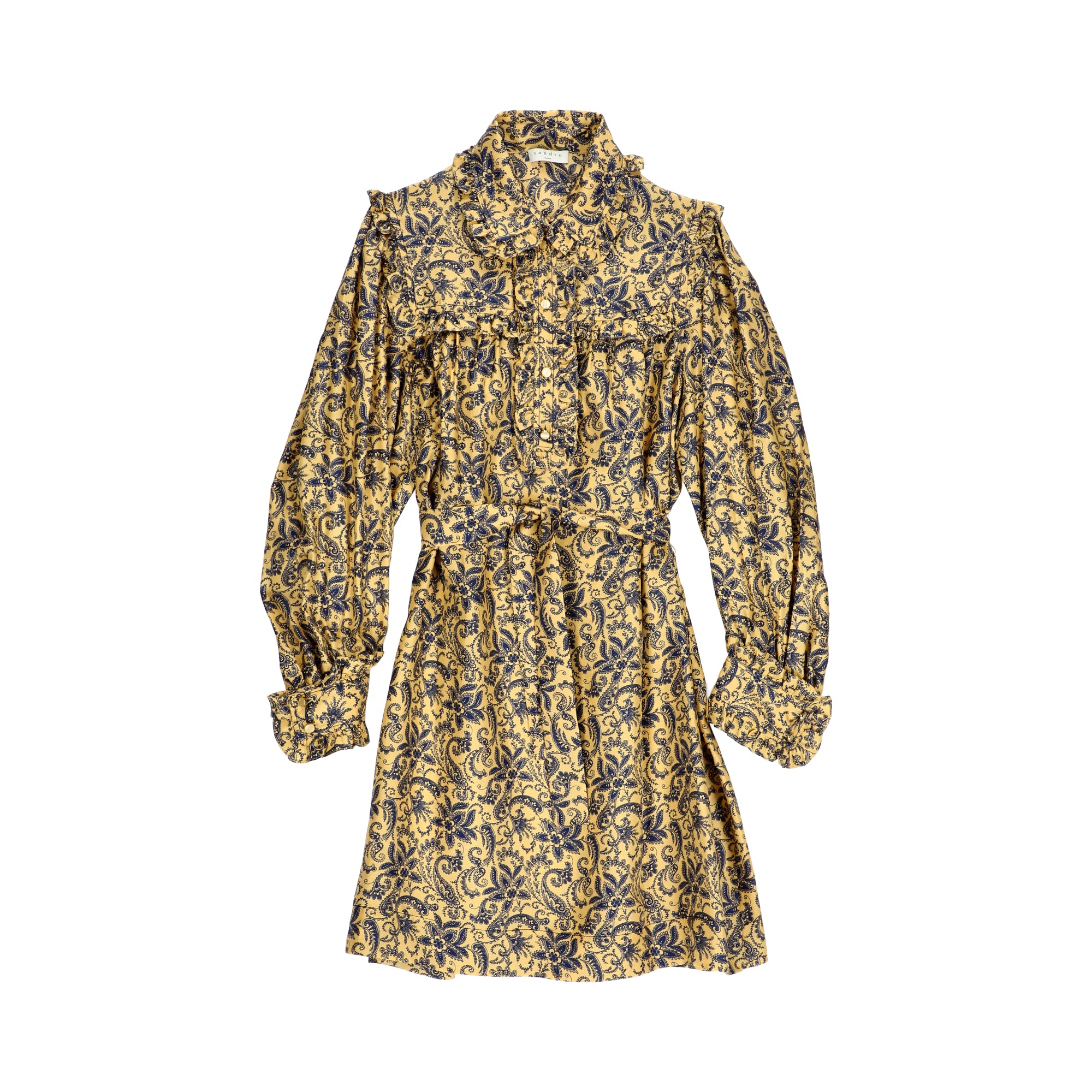 Robe courte imprimée en soie Sandro seconde main