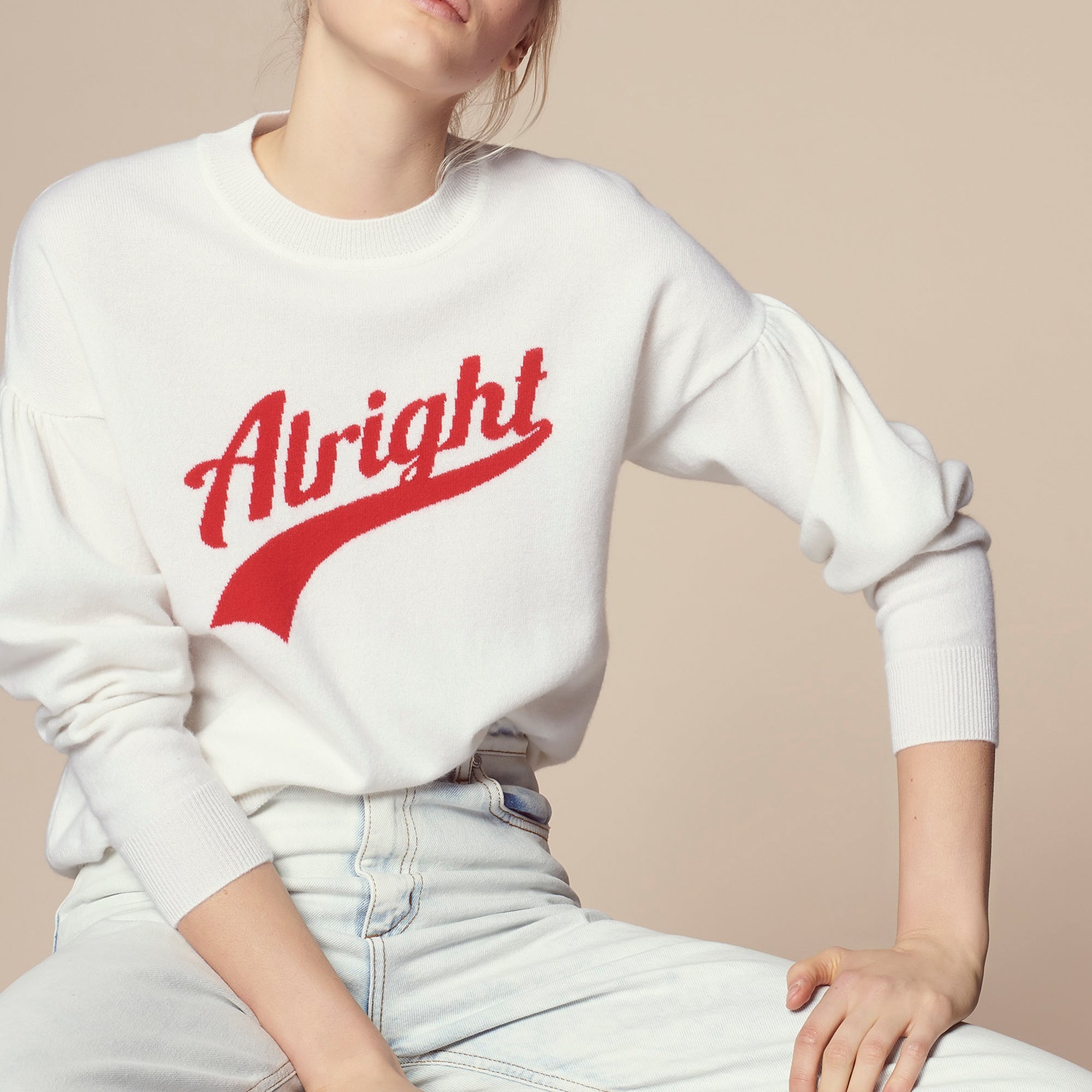 Pull en laine et cachemire sérigraphié Sandro seconde main