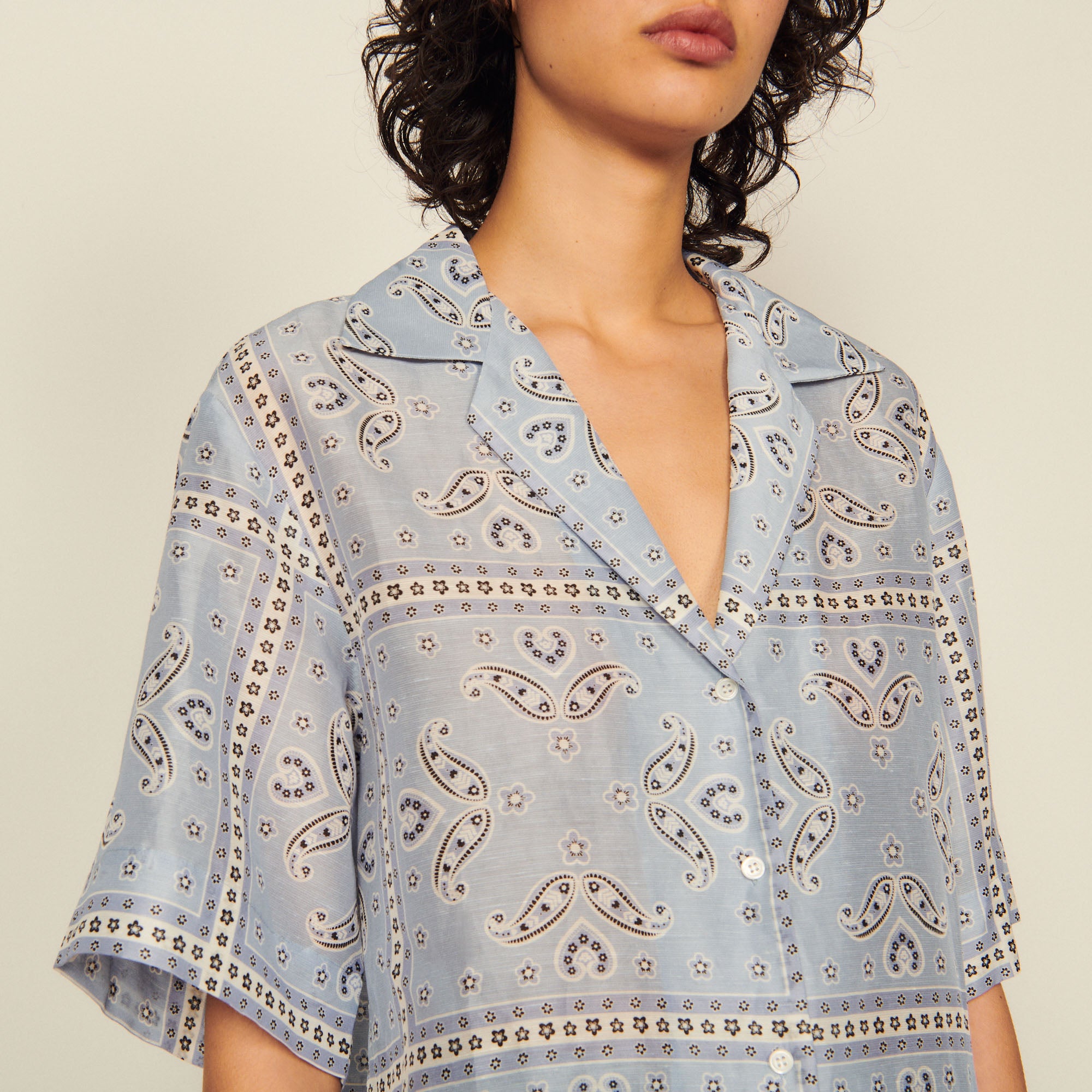 Chemise manches courtes imprimé bandana Sandro seconde main