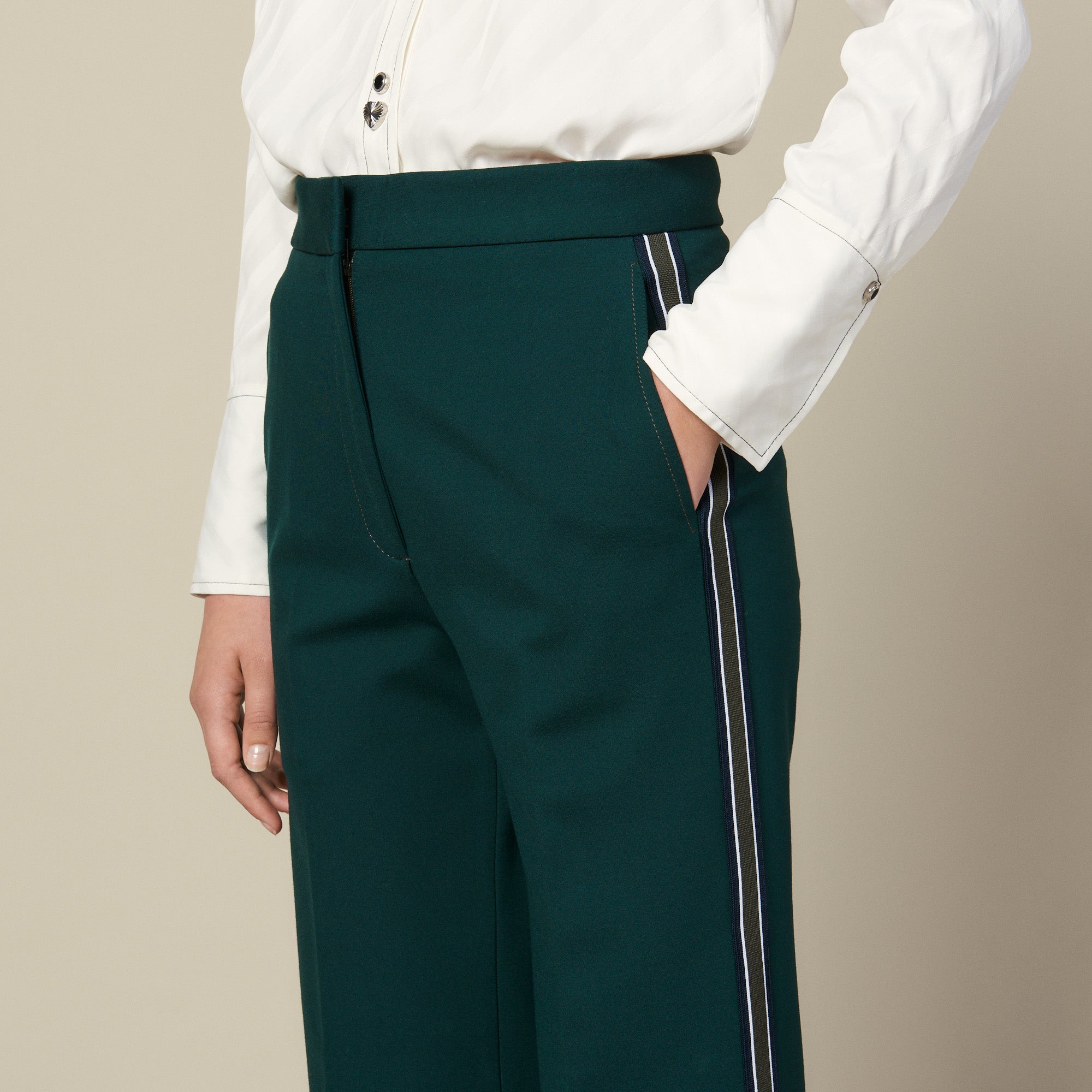 Pantalon large à galons tricolores Sandro seconde main