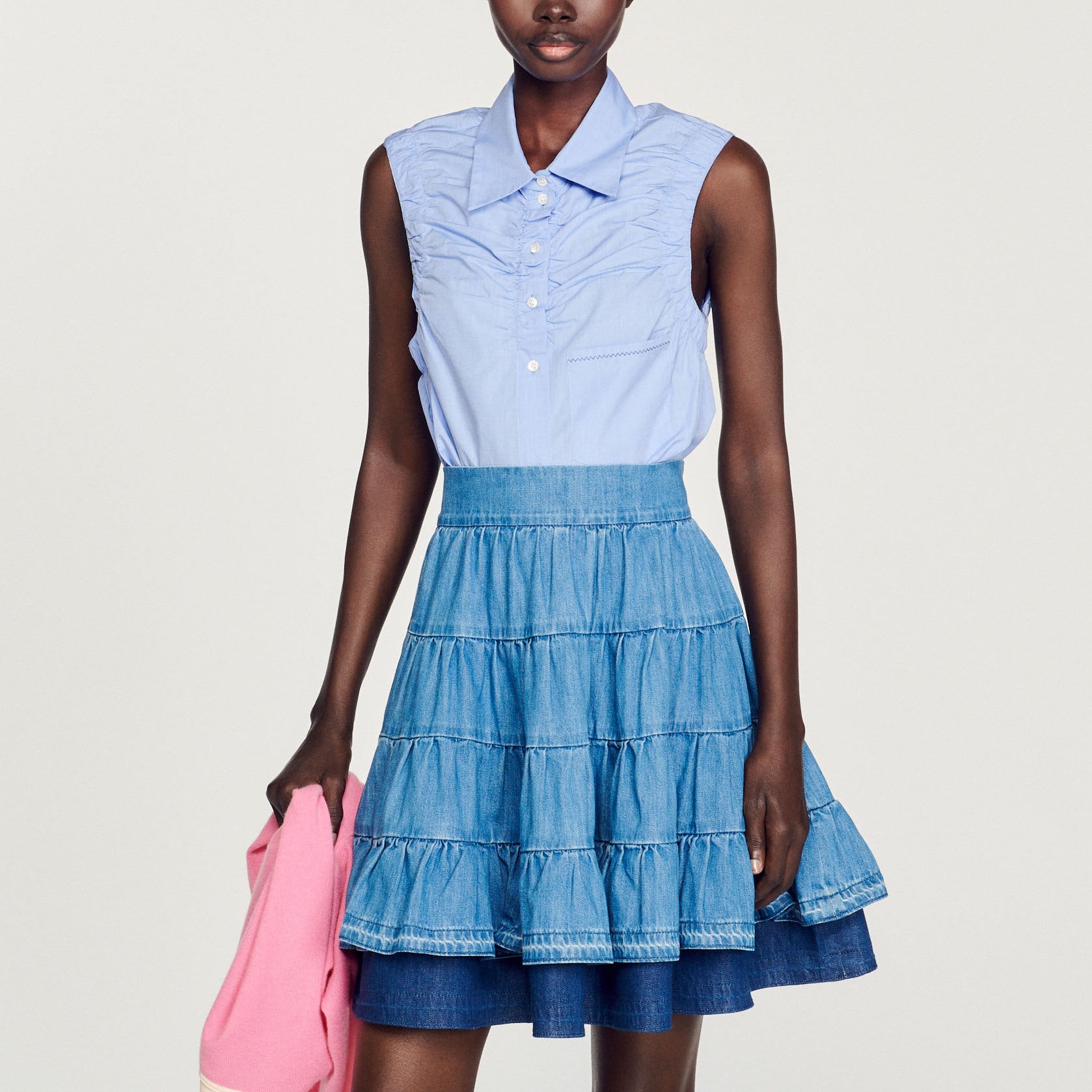 Chemise courte sans manches Sandro seconde main