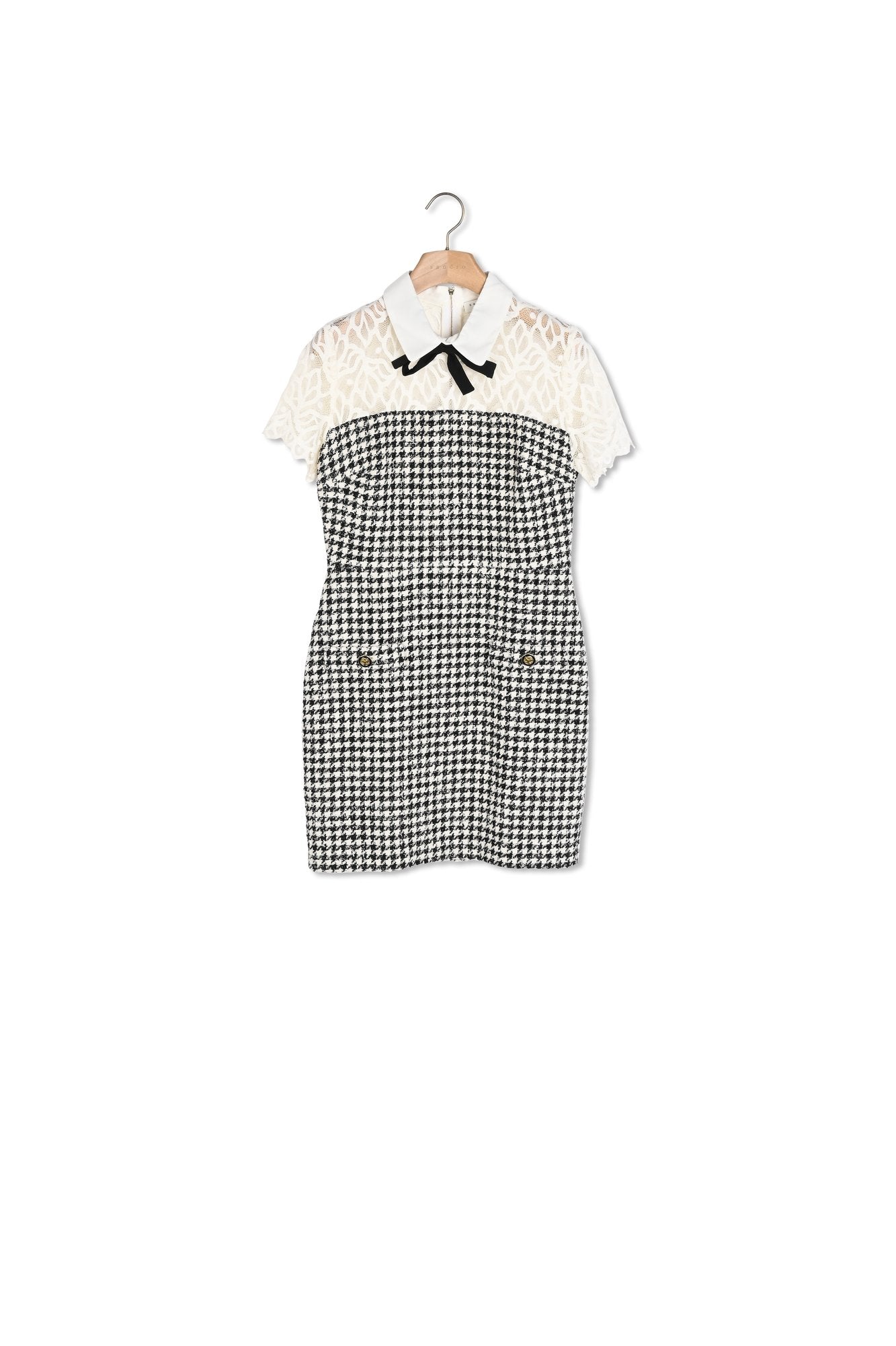 Robe imprimé blanc et noir Sandro seconde main