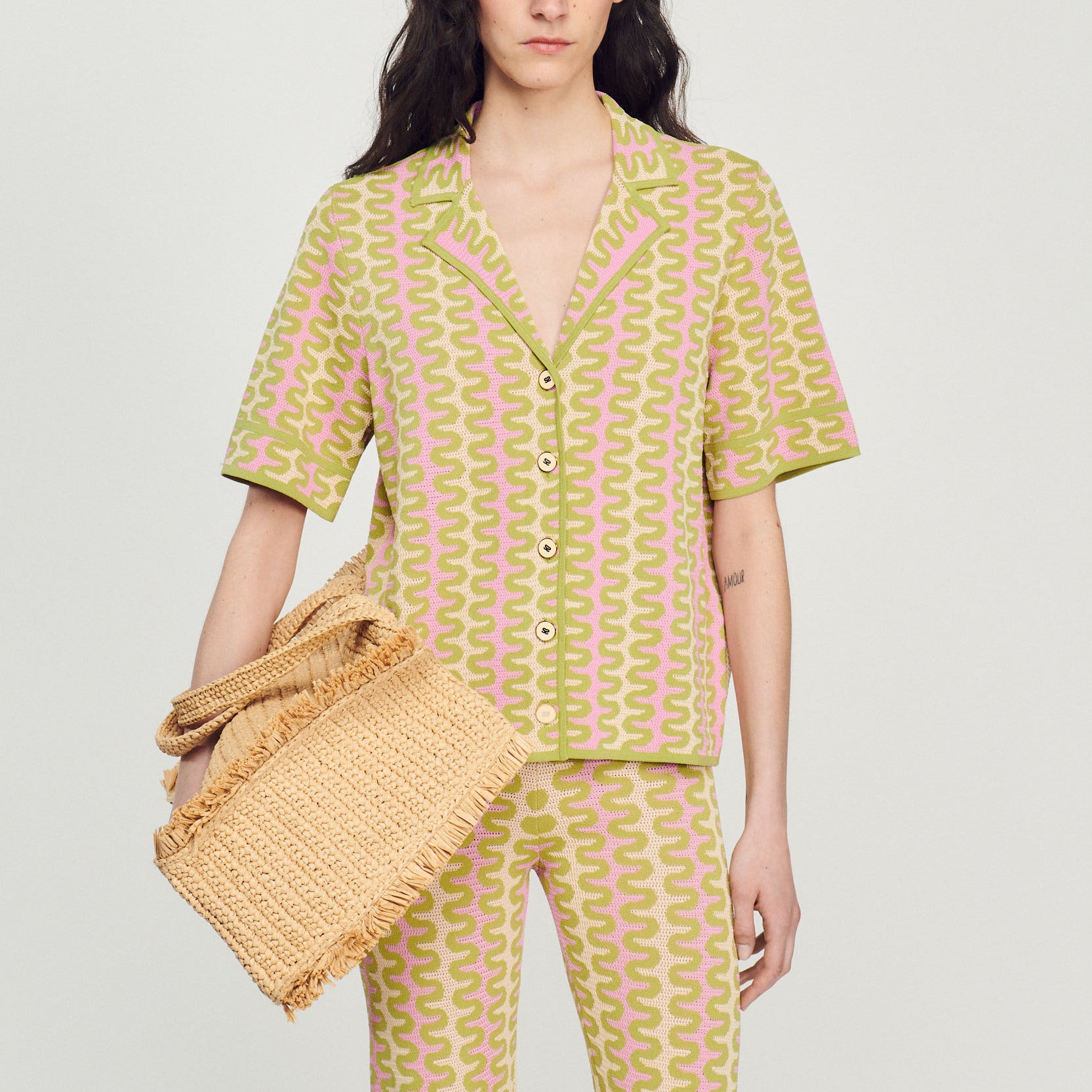 Cardigan en Maille à motifs Sandro seconde main