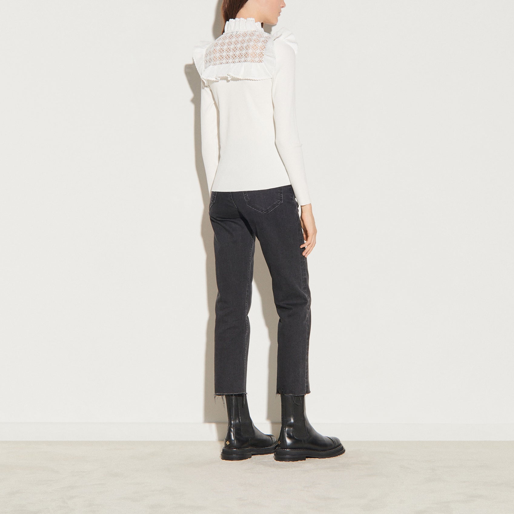 T-shirt à manches longues mix matières Sandro seconde main