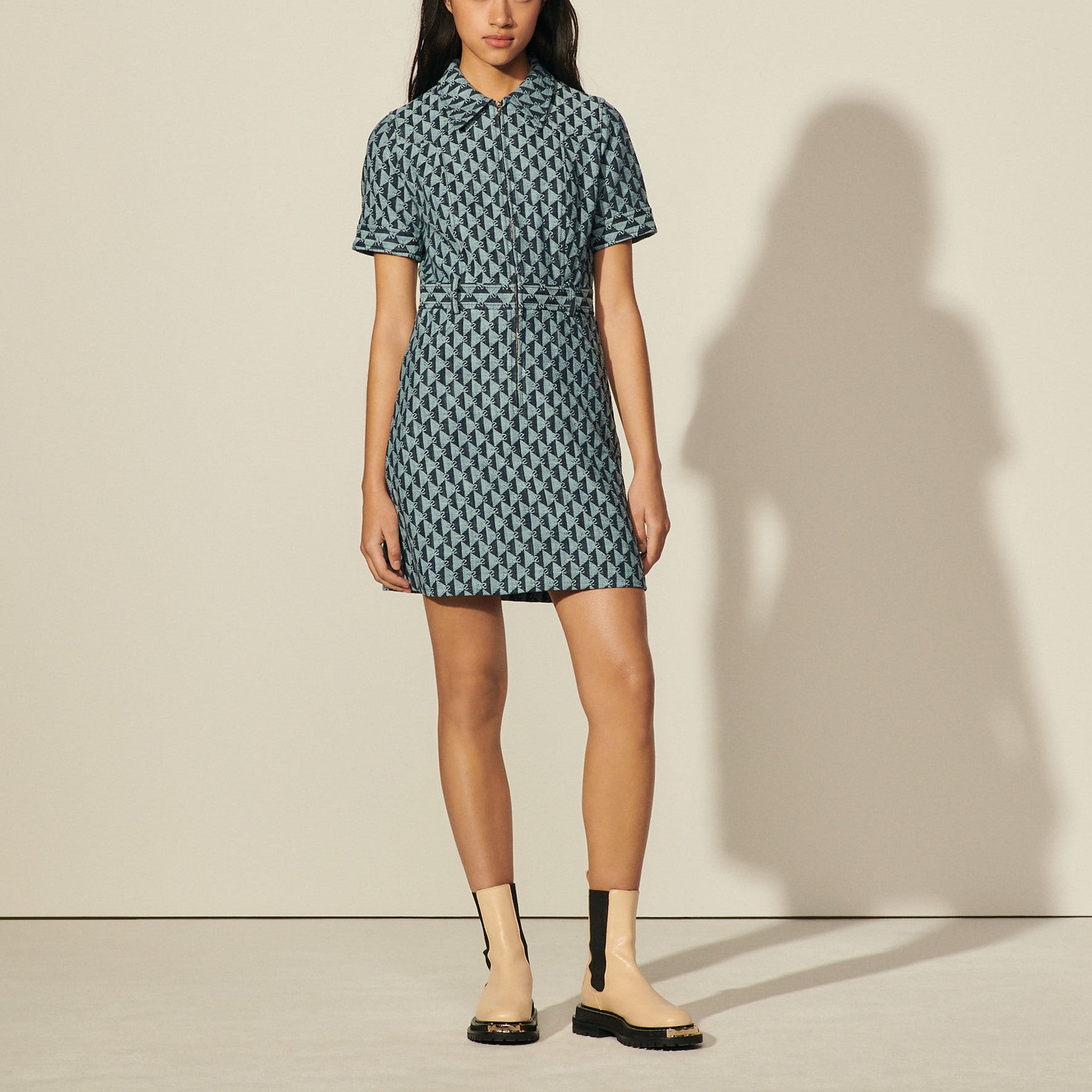 Robe en jacquard double S Sandro seconde main