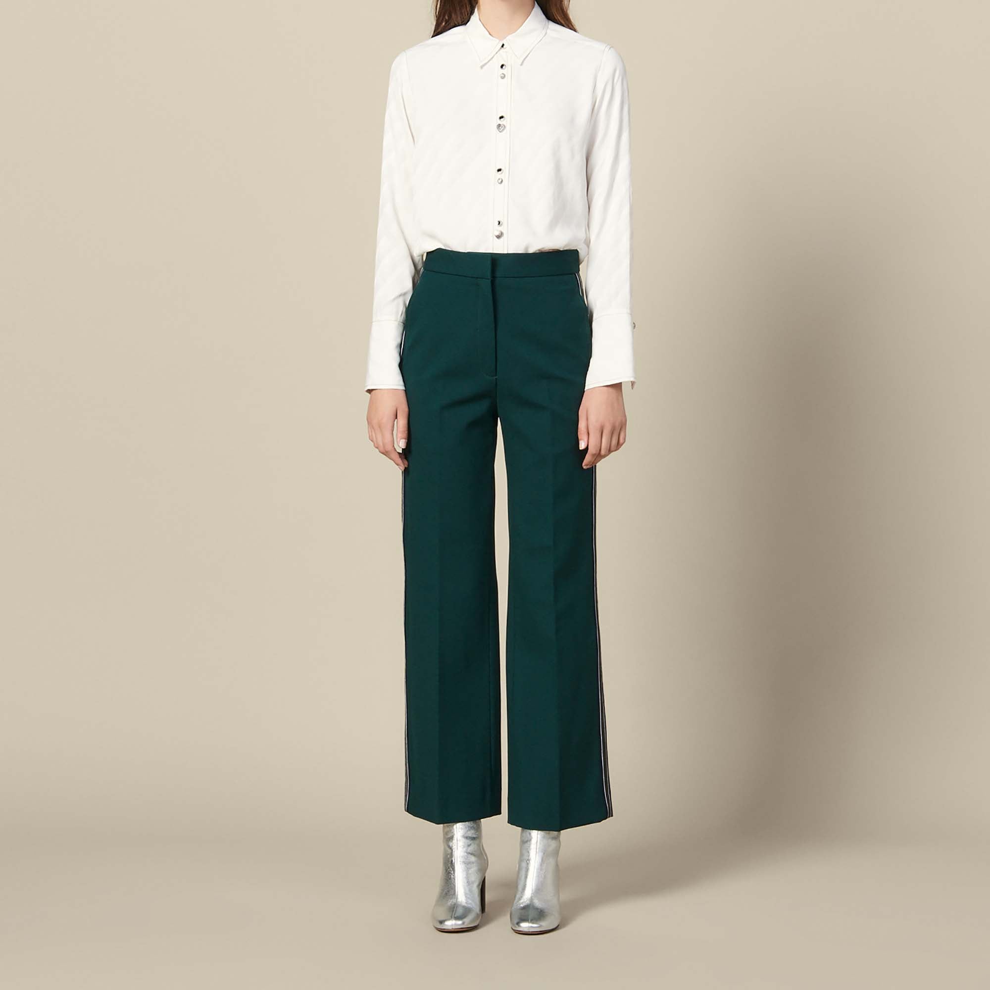 Pantalon large à galons tricolores Sandro seconde main