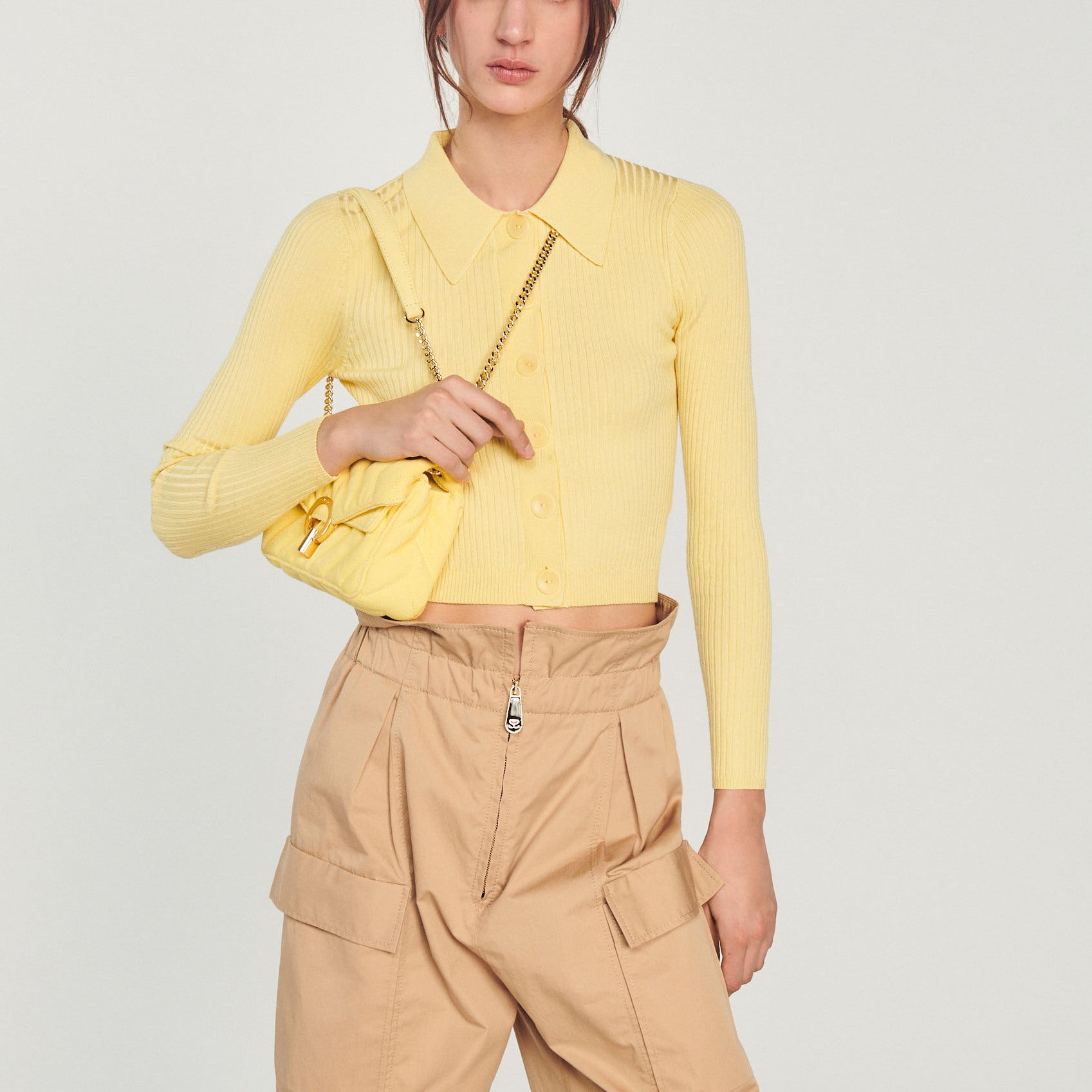 Cardigan court côtelé Sandro seconde main