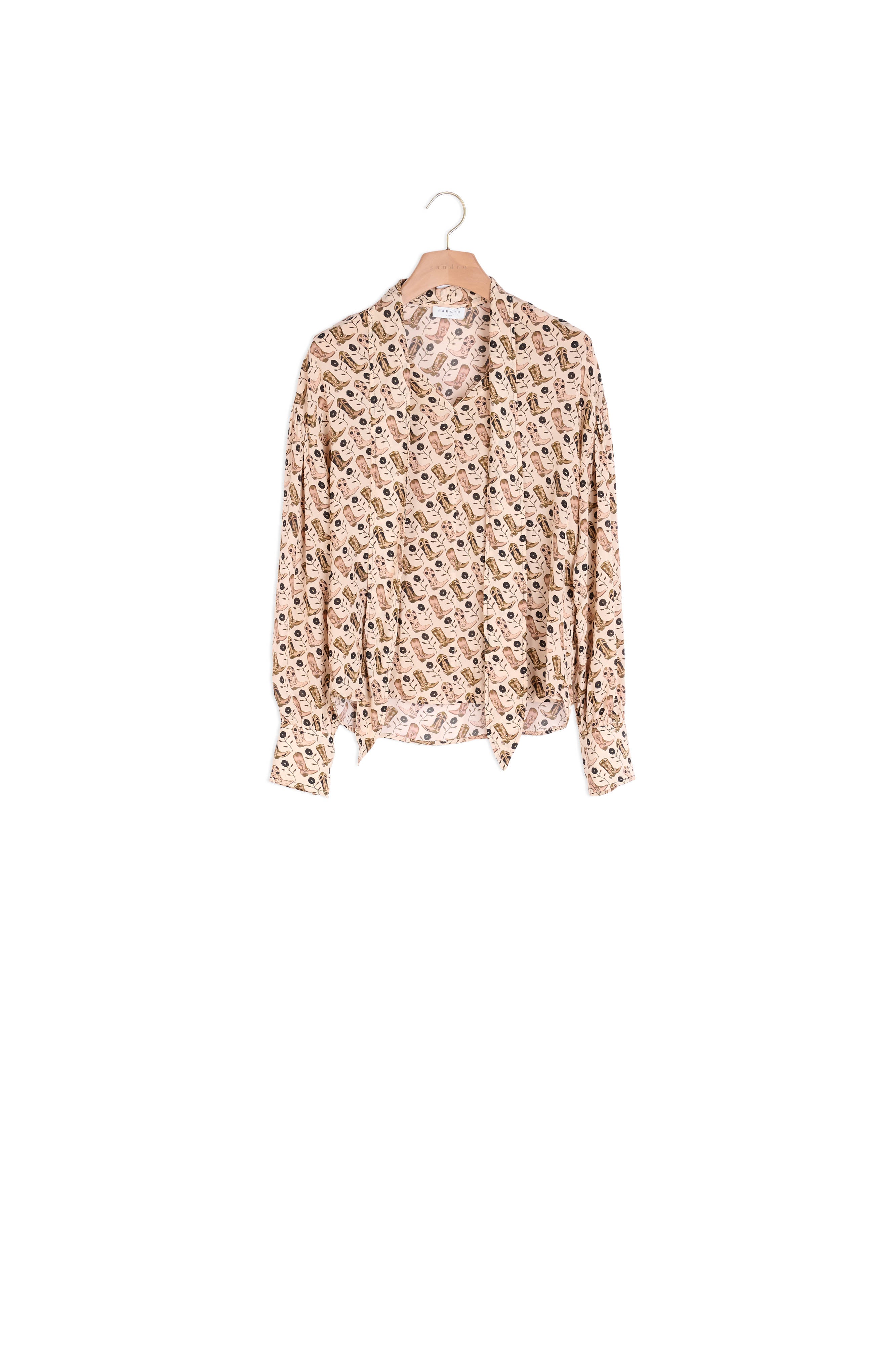 Top fluide à col lavallière imprimé Sandro seconde main