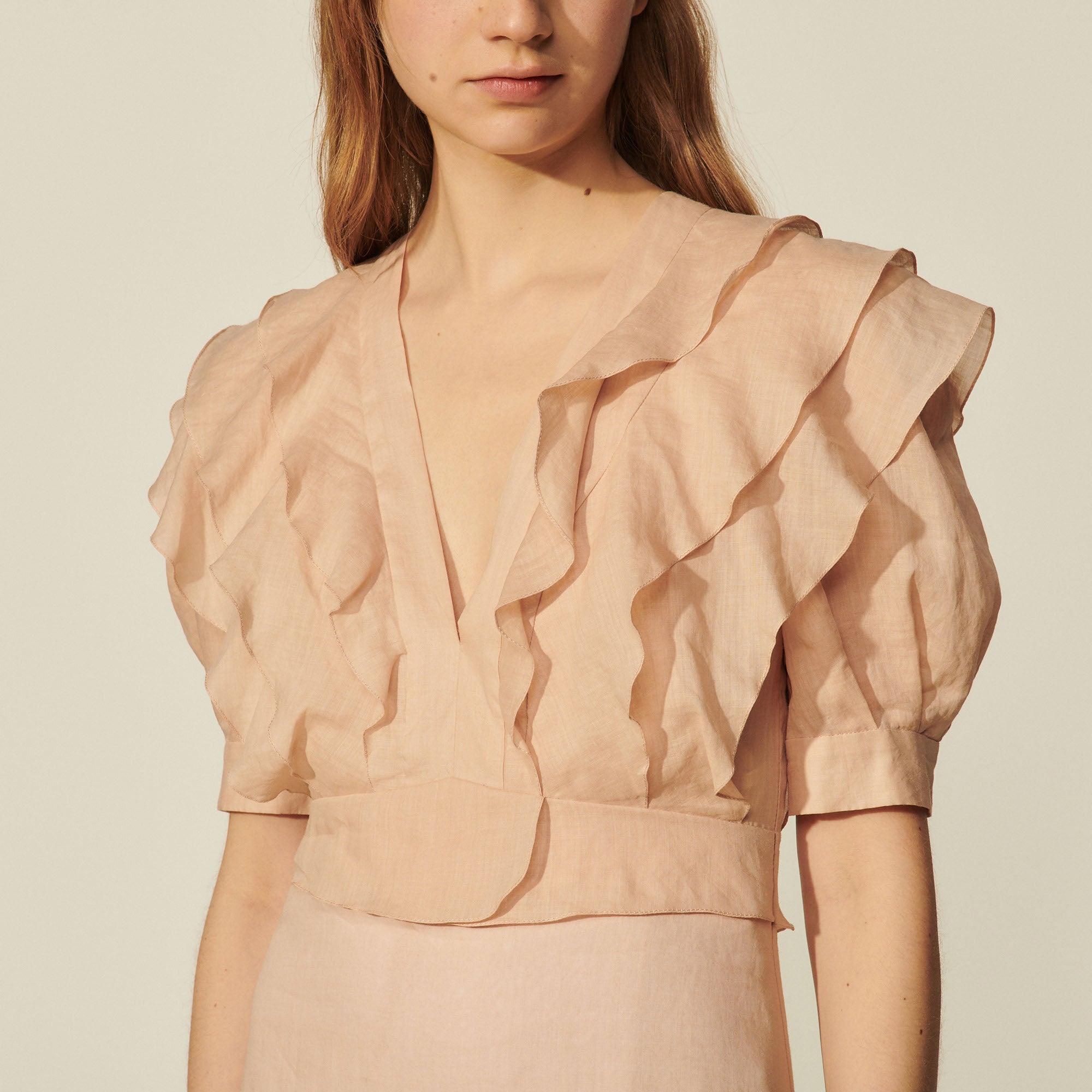 Robe longue à volants Sandro seconde main