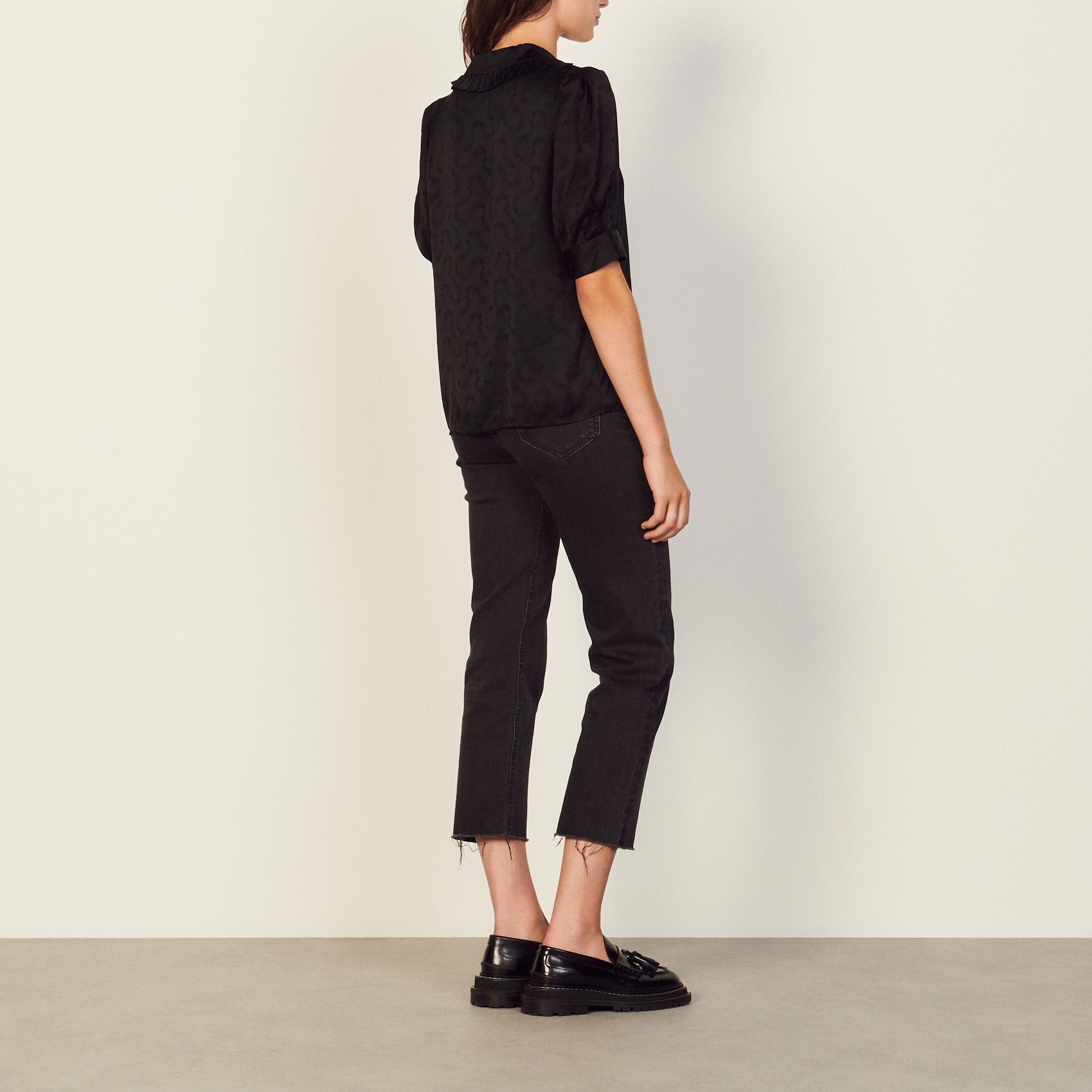 Chemise fluide en jacquard fantaisie Sandro seconde main