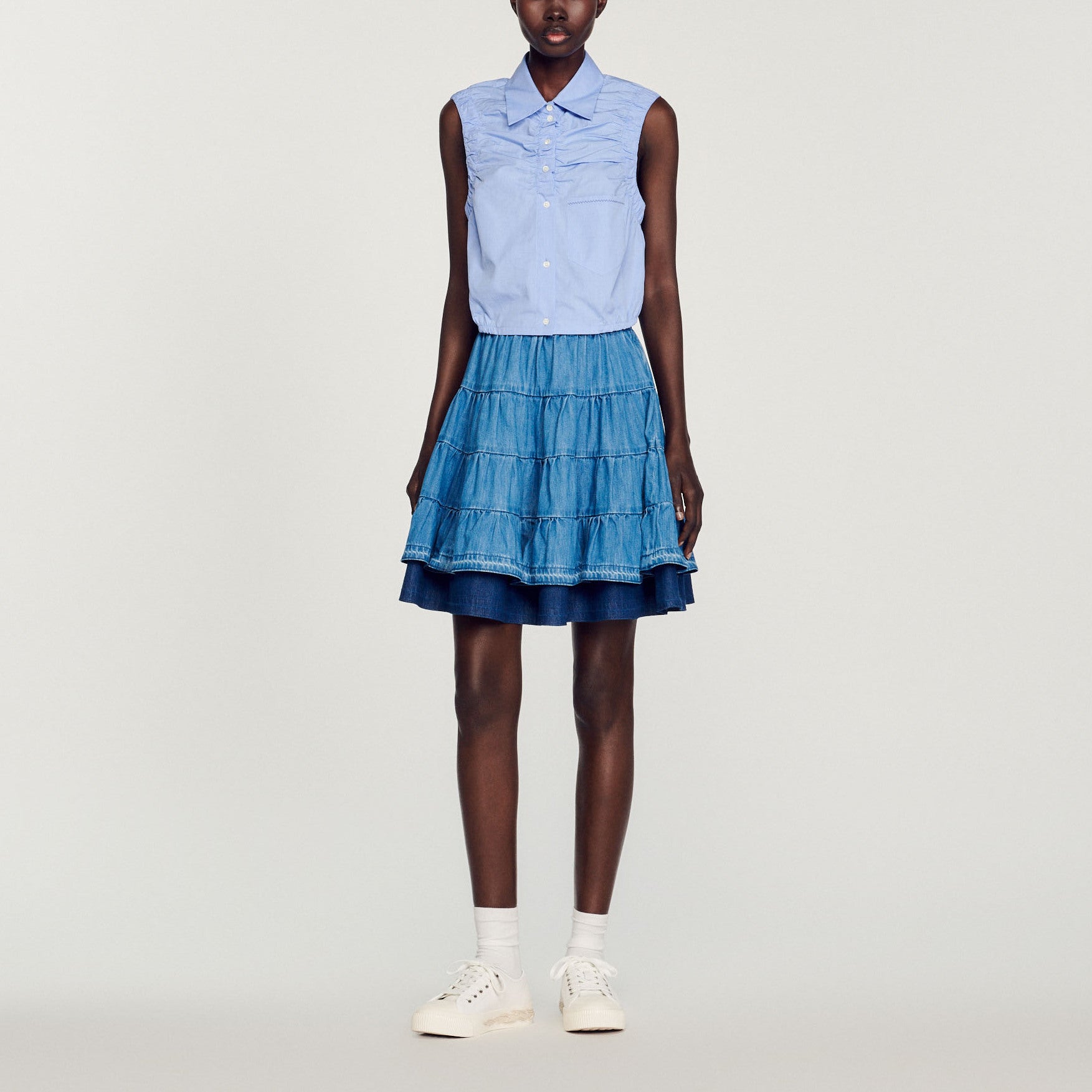 Chemise courte sans manches Sandro seconde main