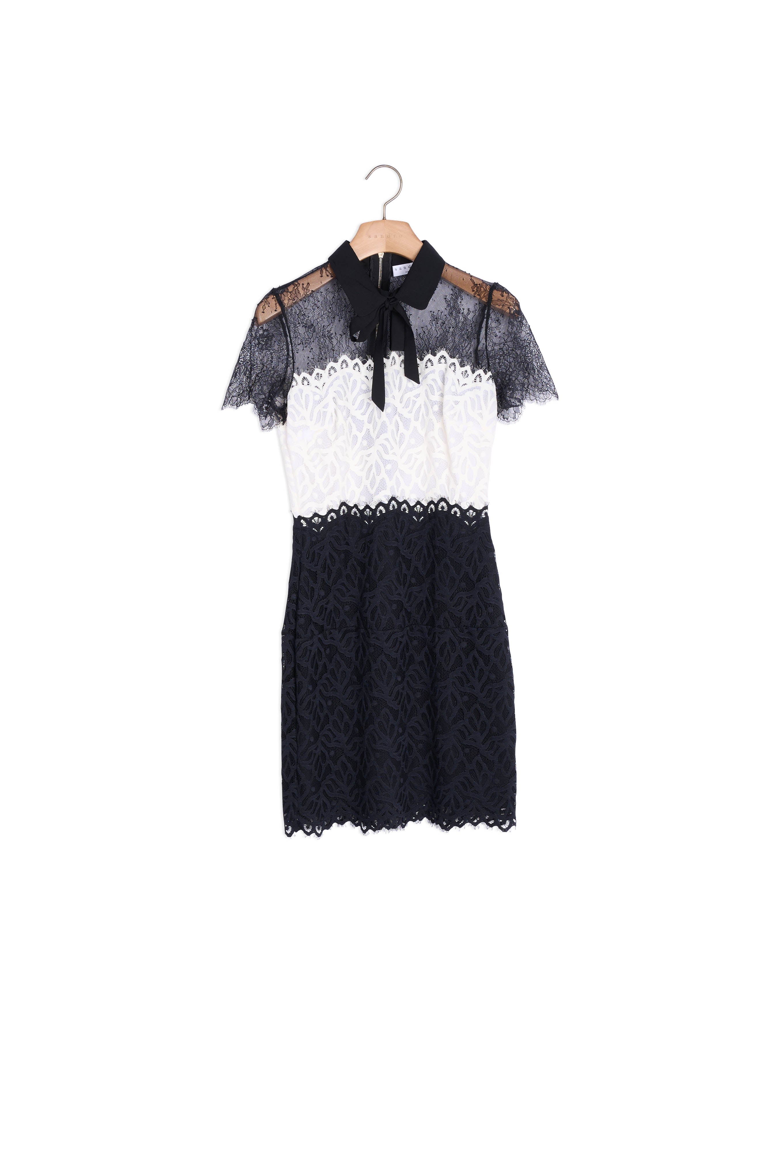 Robe dentelle bicolore Sandro seconde main