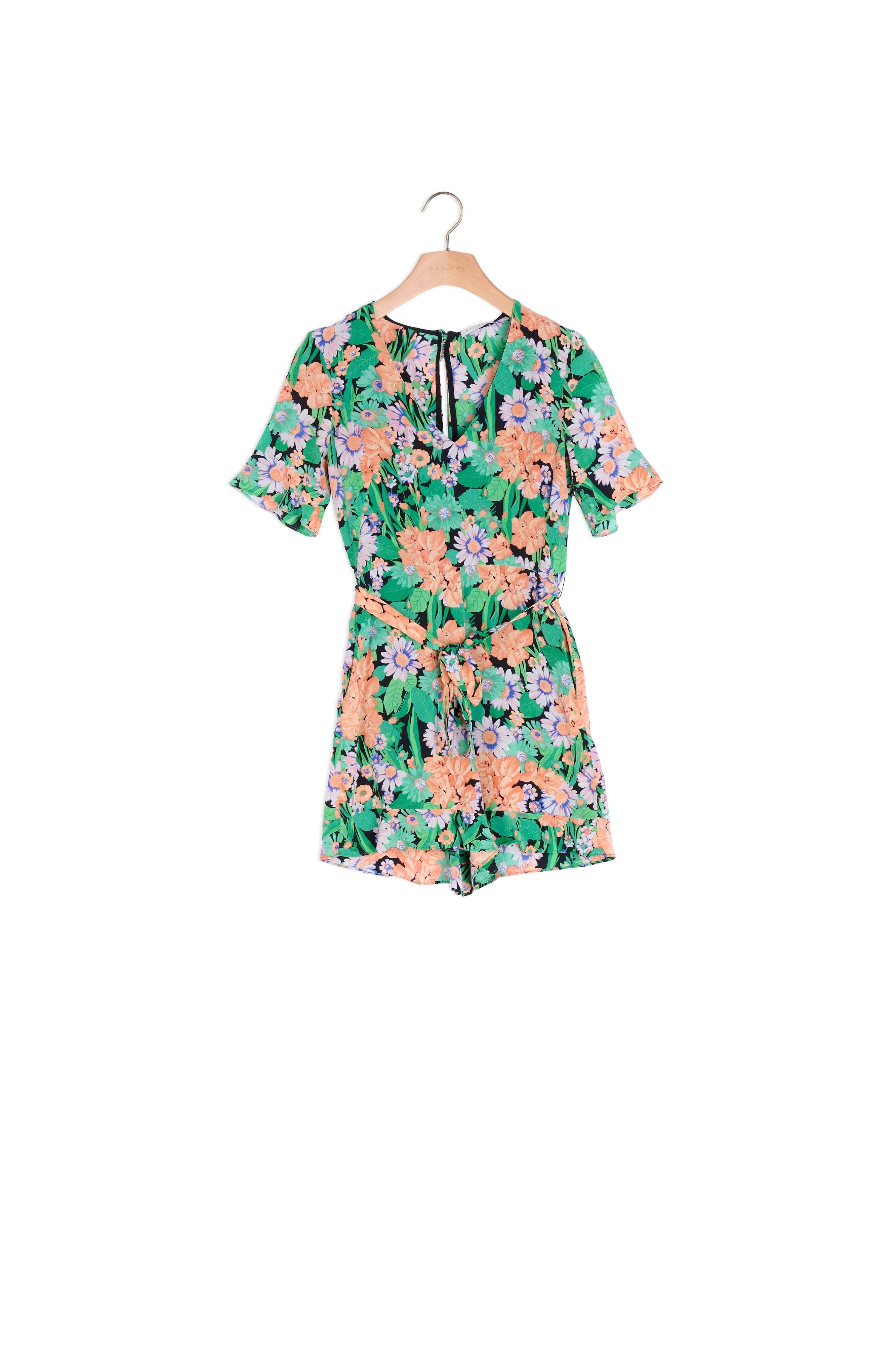 CombiShort soie imprimé fleuri all over Sandro seconde main