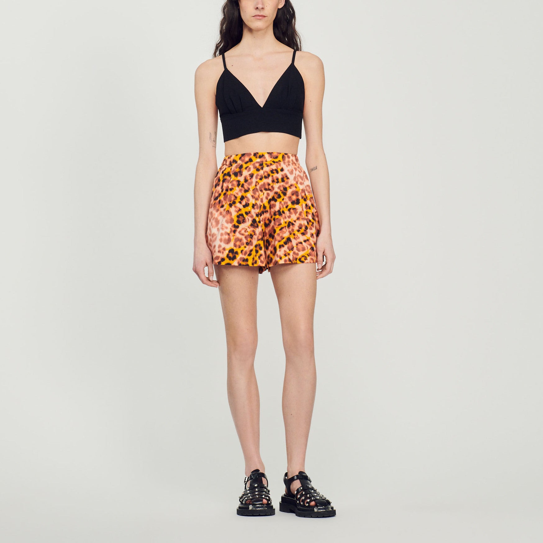 Short imprimé léopard Sandro seconde main