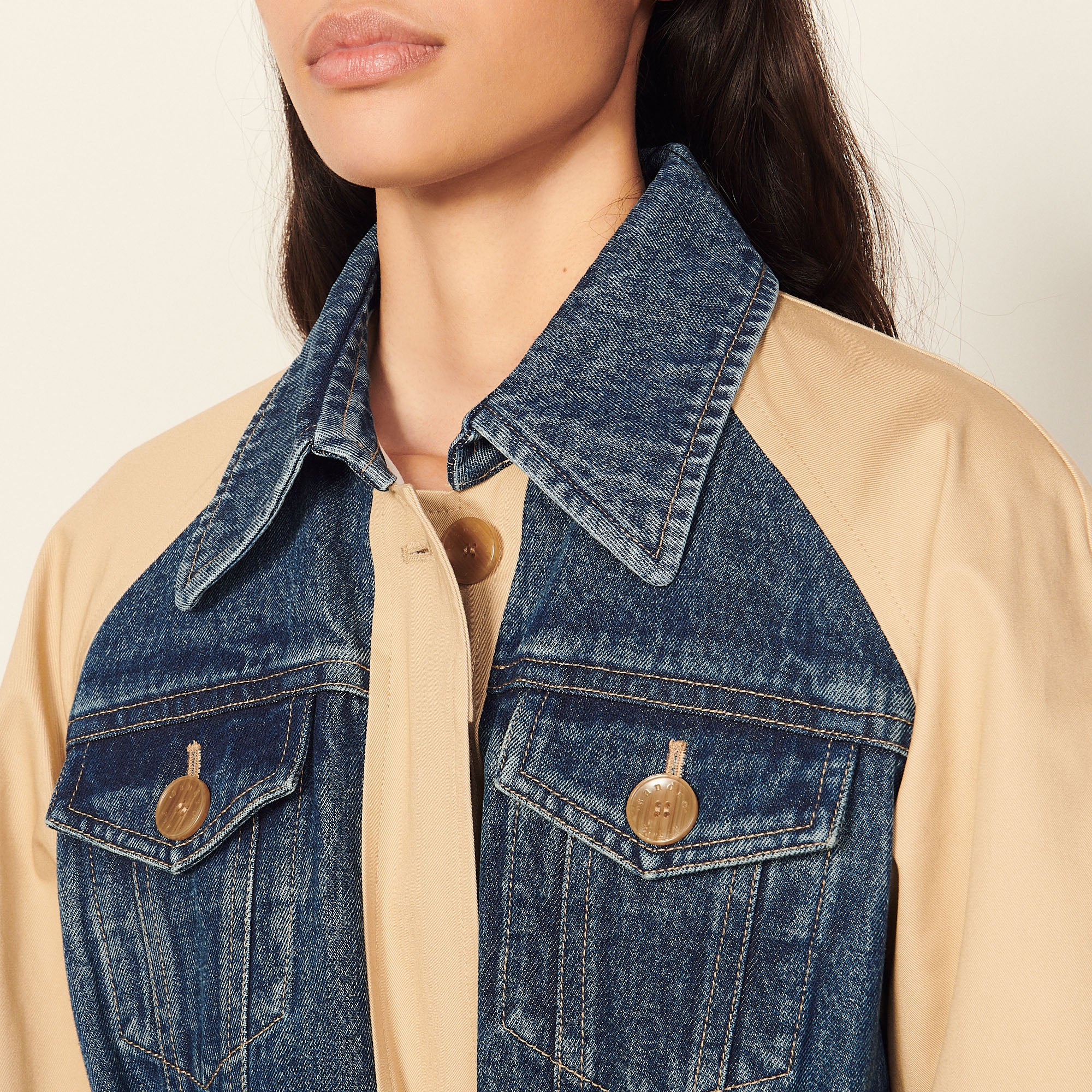 Trench en mix matière Sandro seconde main