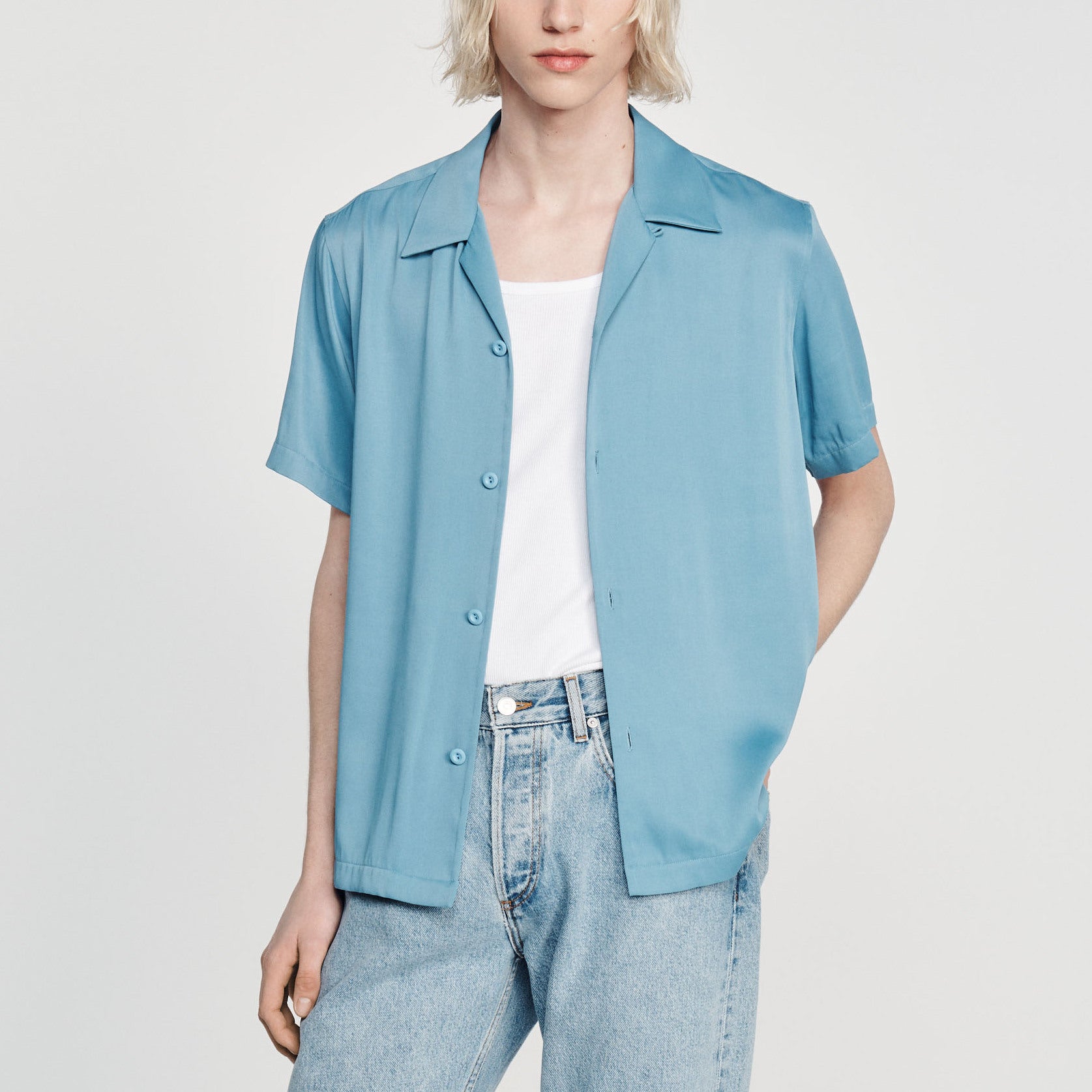 Chemise Bleu Ciel Sandro seconde main