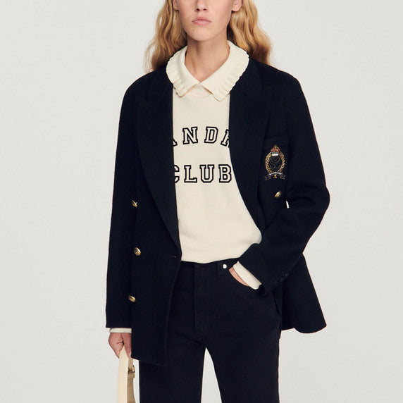 Sweat oversize à col Chemise Sandro seconde main