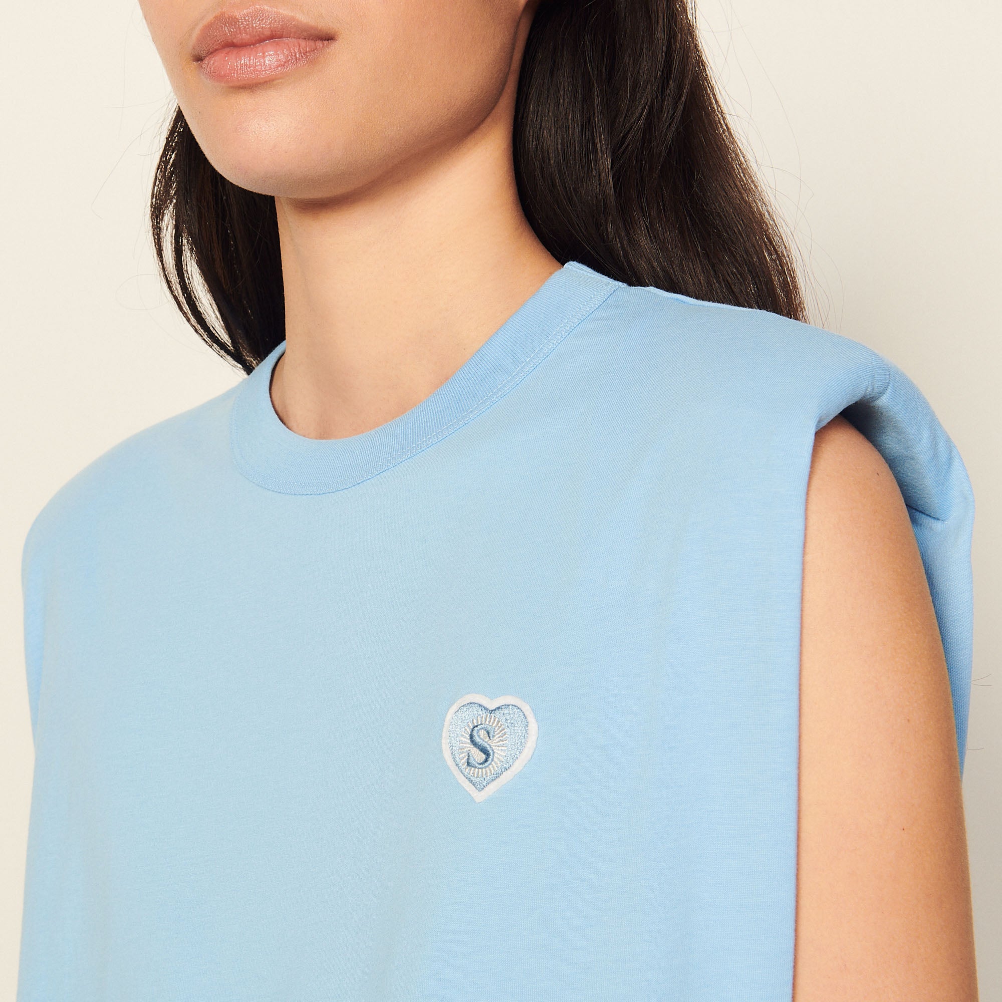 T-shirt en coton biologique sans manches Sandro seconde main