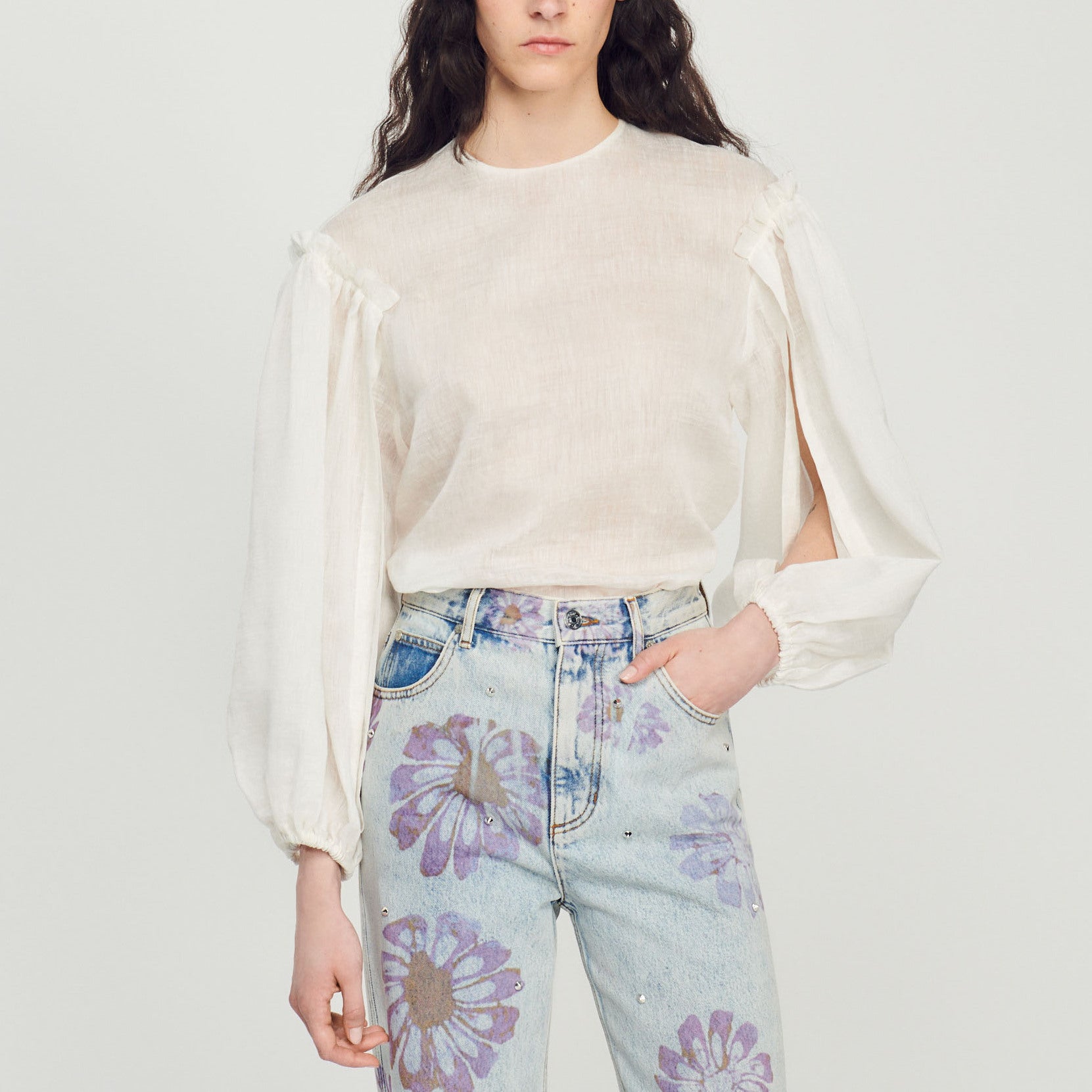 Blouse à rayures et manches volumineuses Sandro seconde main