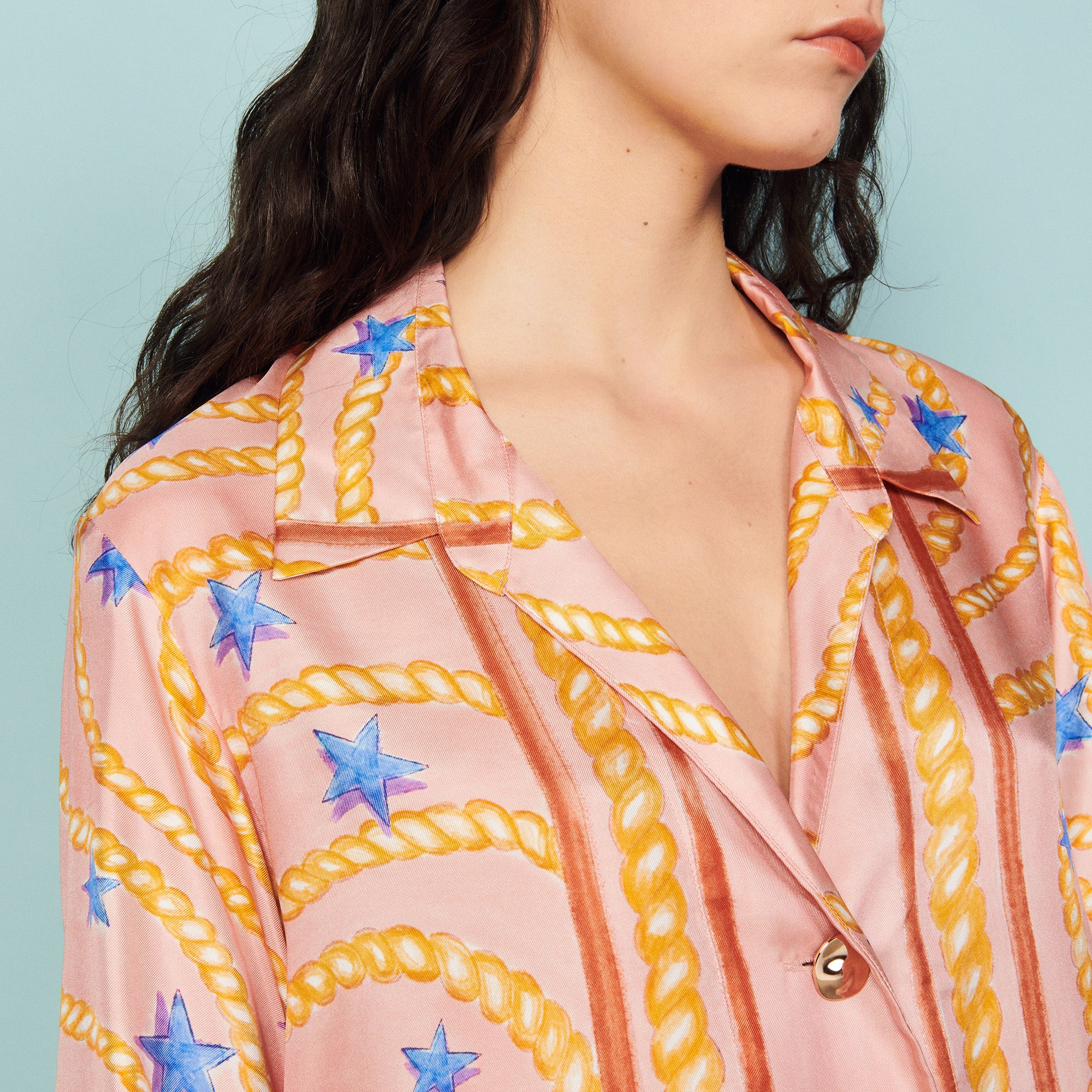 Robe en soie imprimée Sandro seconde main