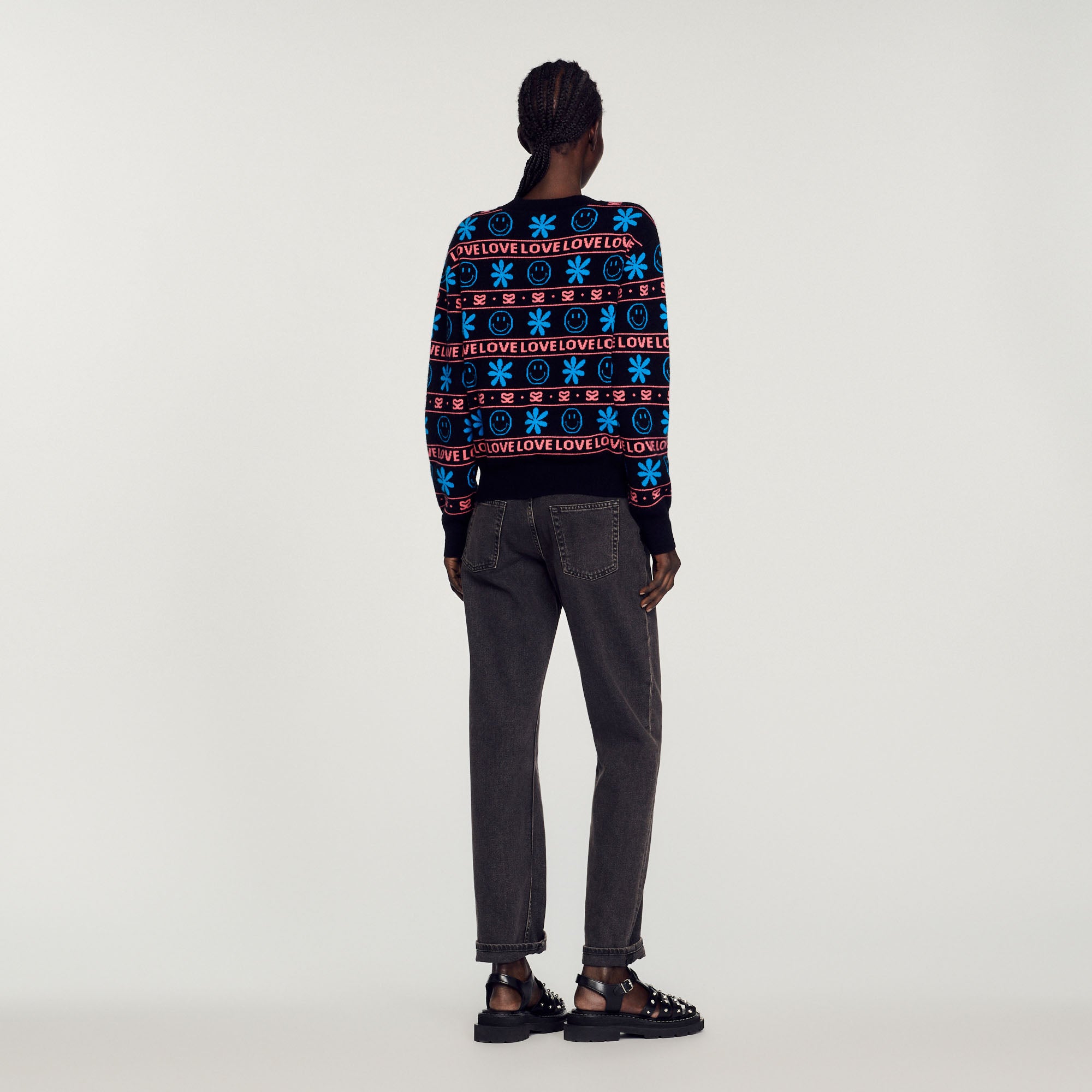 Pull jacquard Smiley© Sandro seconde main