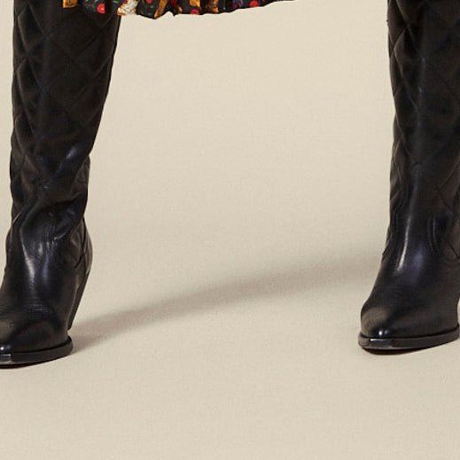 Jupe plissée portefeuille en imprimé Sandro seconde main