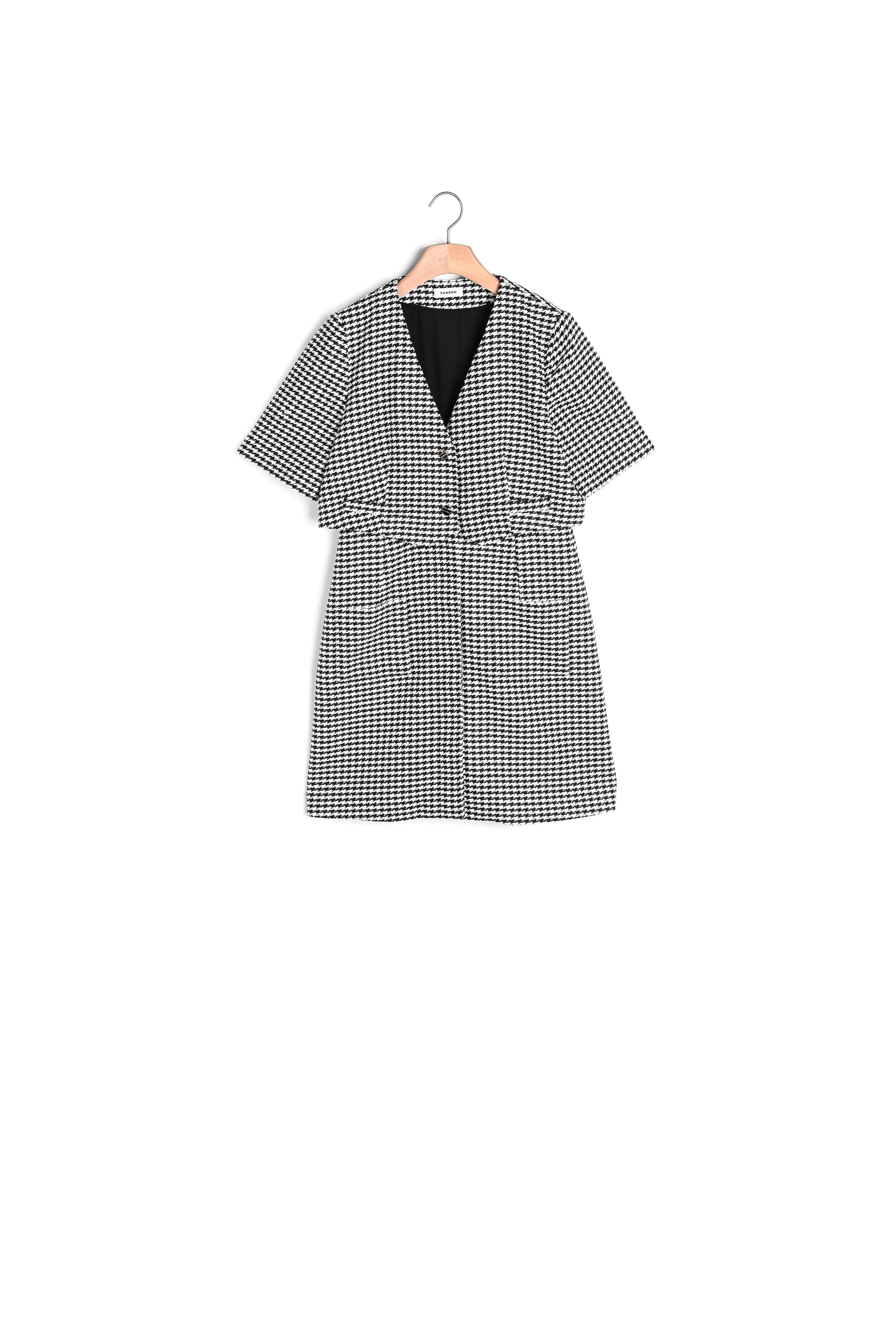 Robe courte en tweed pied de poule Sandro seconde main
