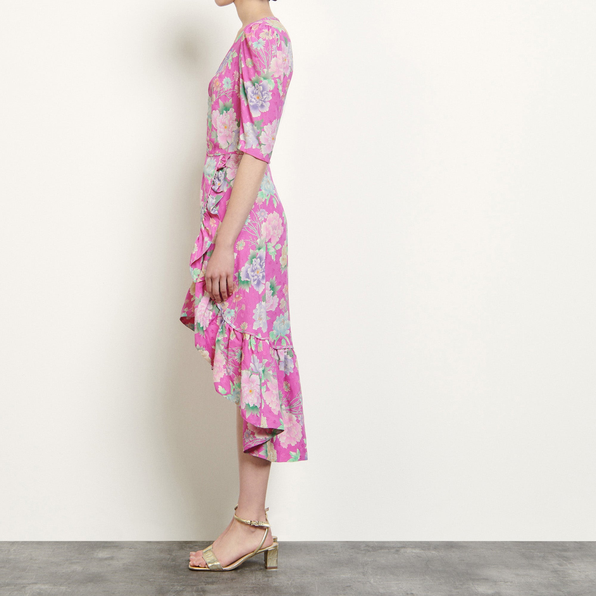 Robe longue asymétrique en jacquard Sandro seconde main