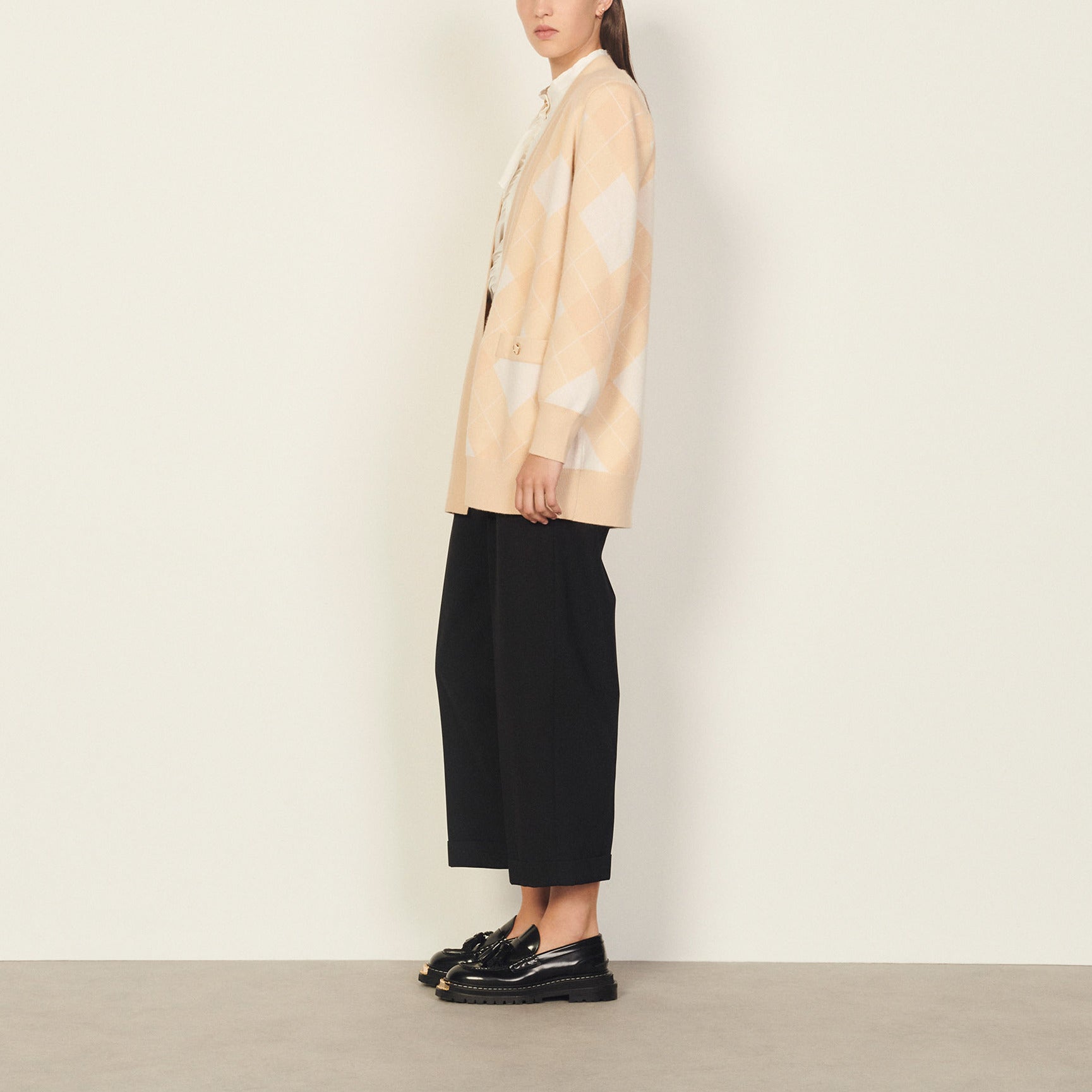 Cardi coat à motifs jacquard Sandro seconde main