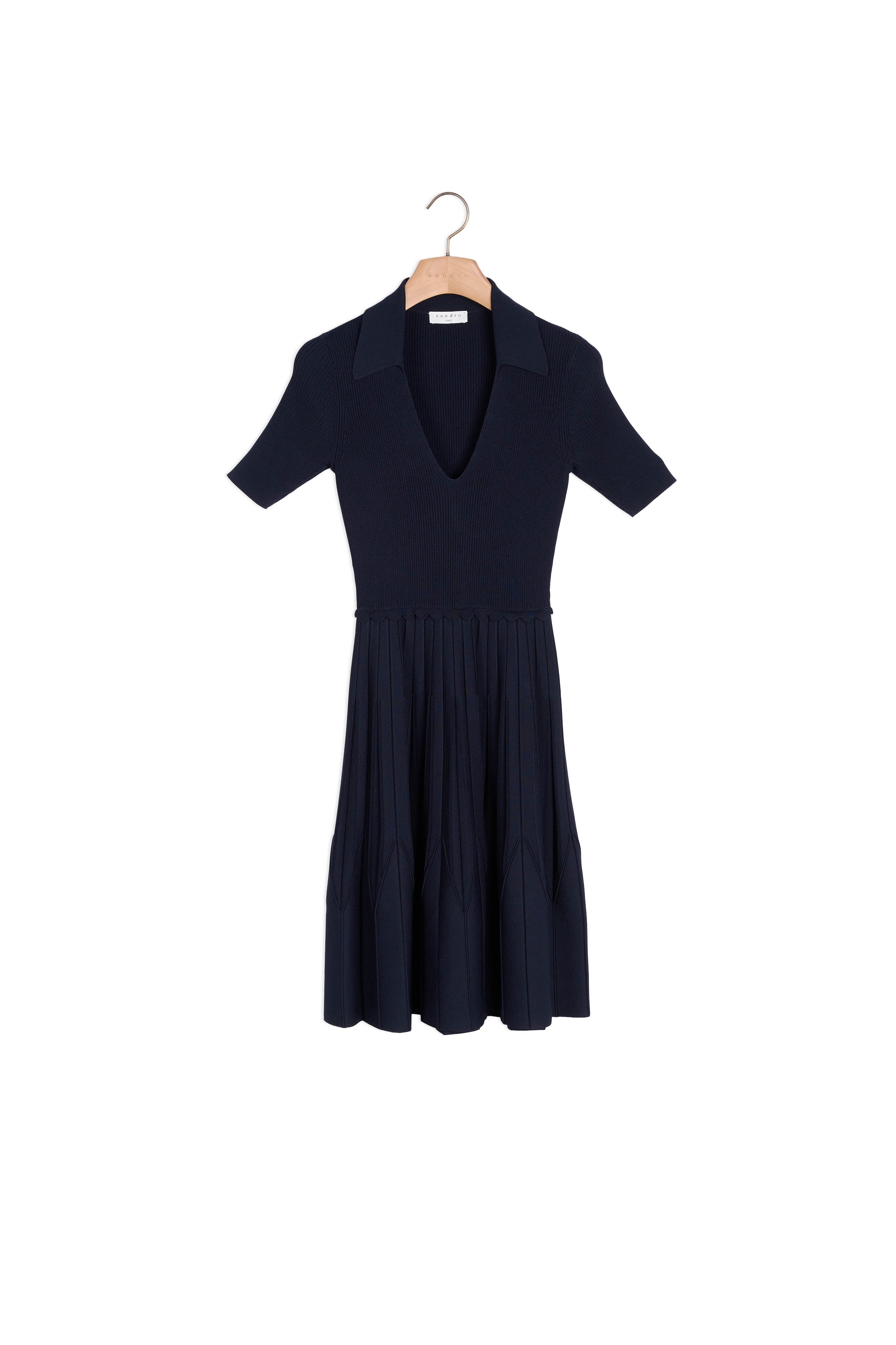 Robe en Maille avec col Chemise Sandro seconde main