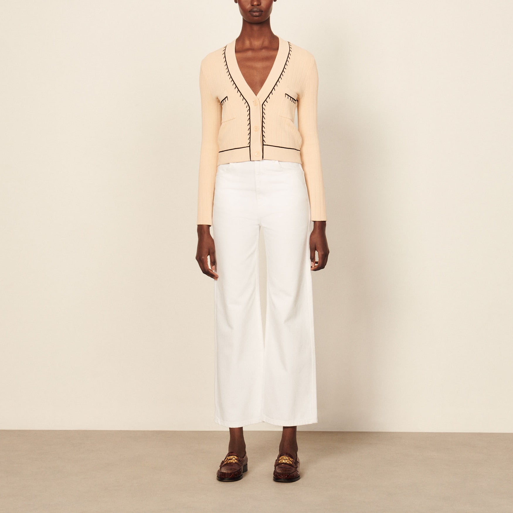 Cardigan à détails contrastés Sandro seconde main