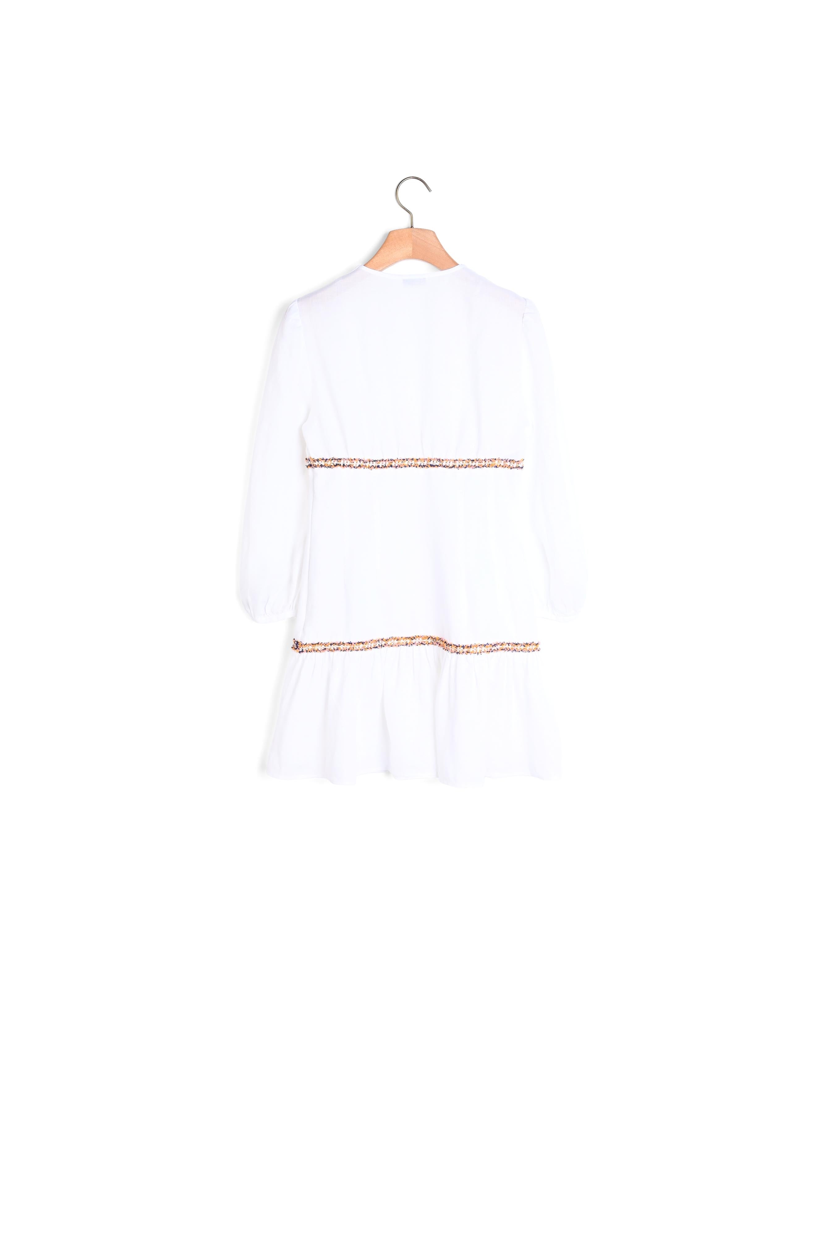 Robe courte en ramie avec galon frangé Sandro seconde main