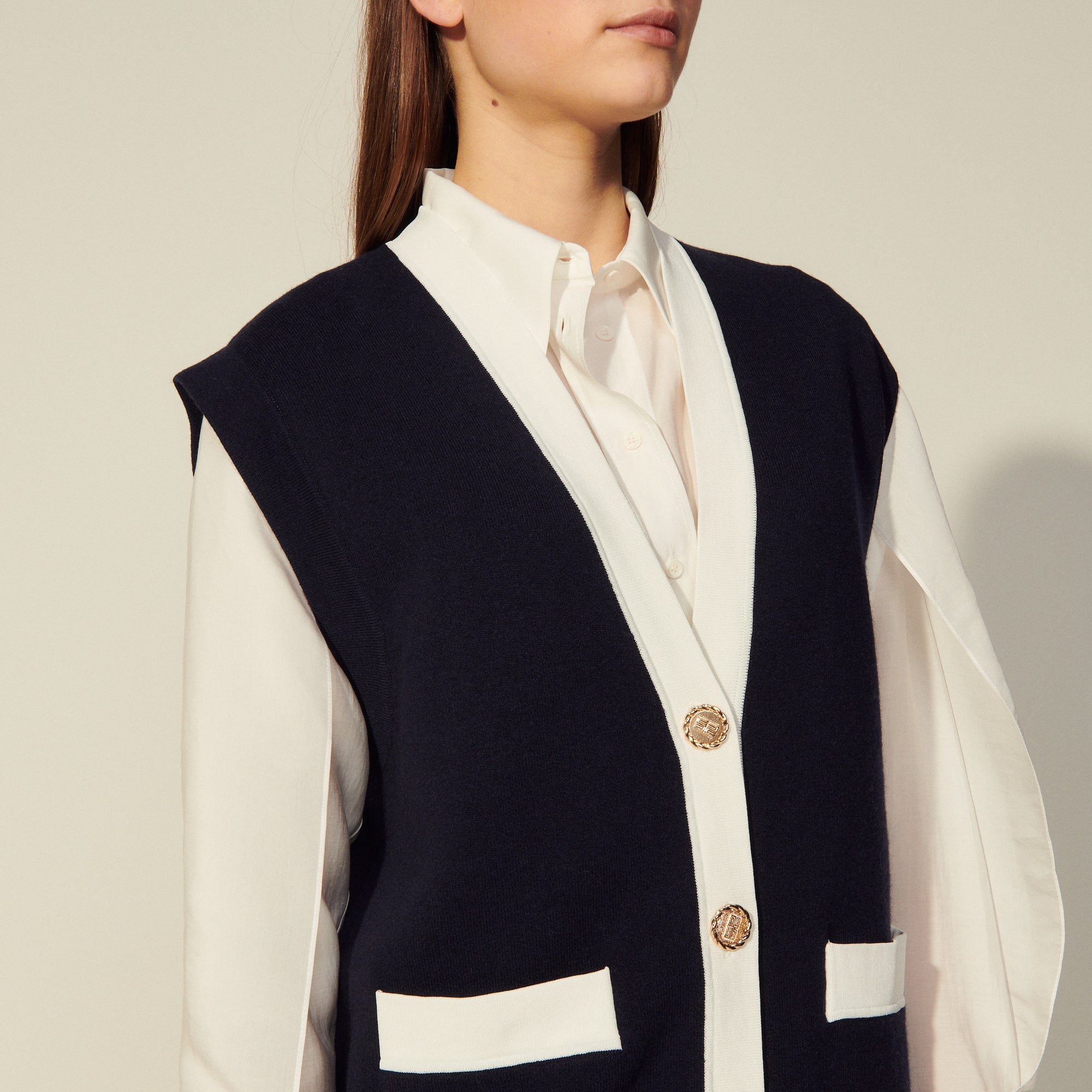 Cardi-coat oversize sans manches Sandro seconde main