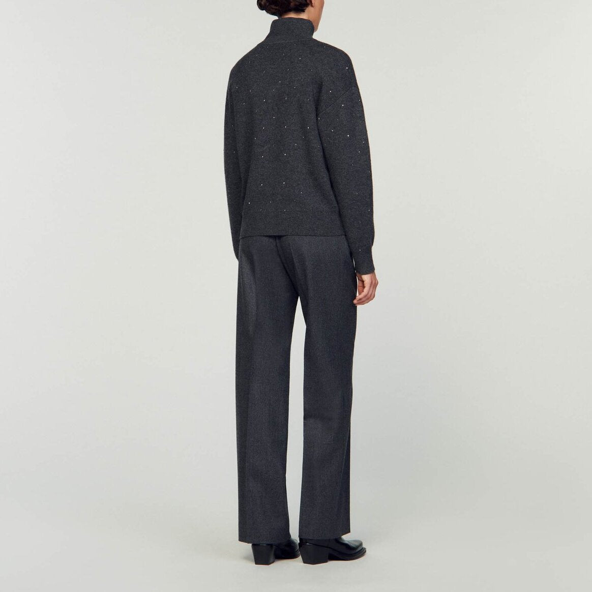 Pull Gris Foncé Sandro seconde main