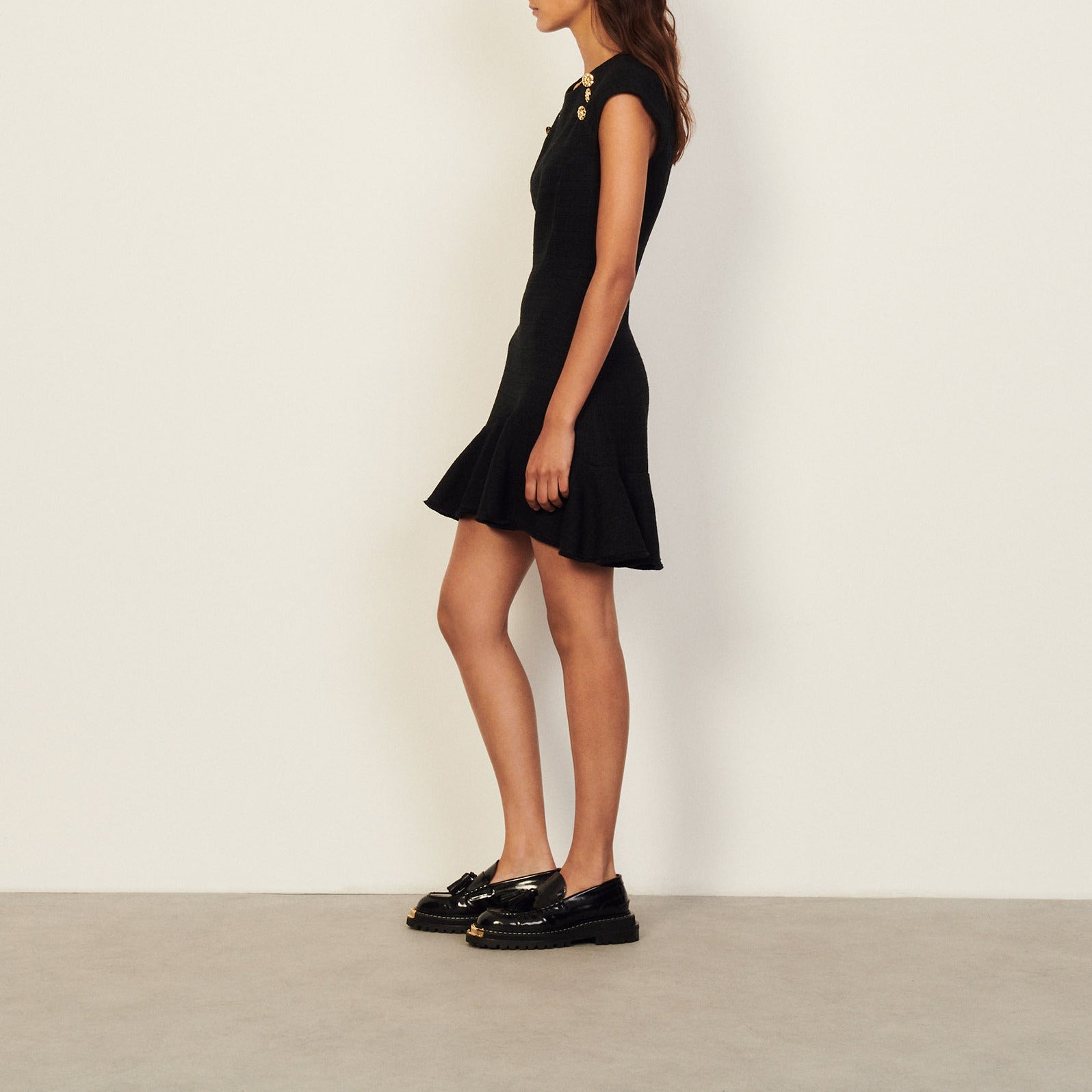 Robe courte en tweed Sandro seconde main